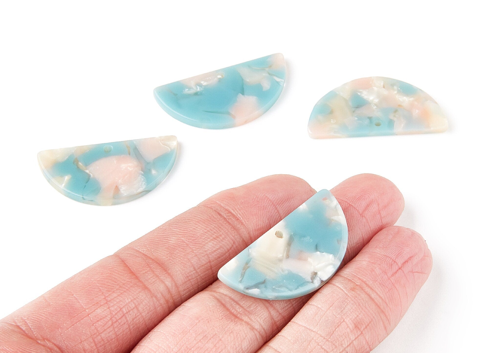 Acetate Semicircle Charms - Semicircle Pendant -  Earring Findings - Jewelry Supplies - Color Code: A36 - 33.5x16.5x2.6mm - AC1006R - DOMEDBAZAAR