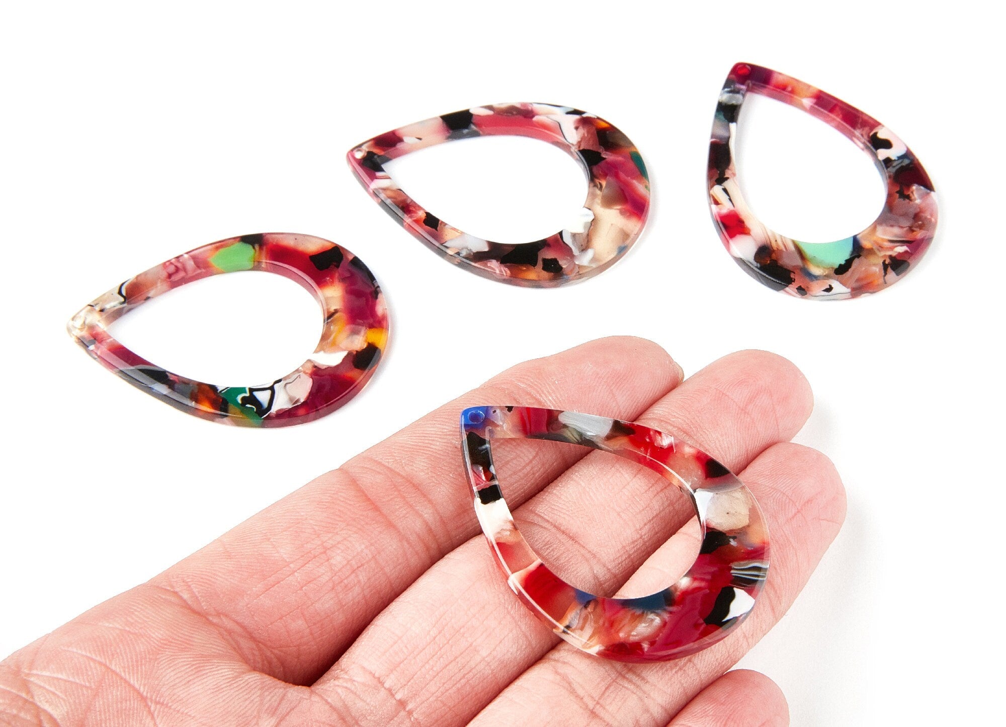 Acetate Drop Charms - Drop Earrings and Pendant - Earring Findings - Jewelry Supplies - Color Code: A61 - 46x2.5mm - AC1022N - DOMEDBAZAAR