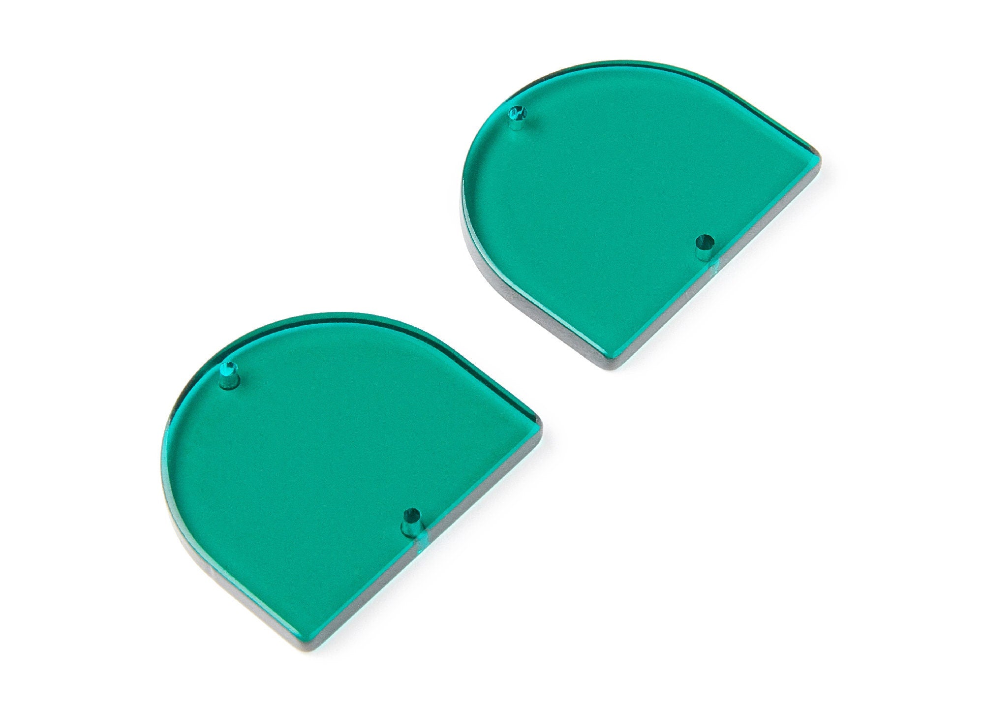 Acrylic Earring Charms Two Hole -  D Shaped Pendant -Earring Findings - Jewelry Supplies - Color Code: A62 - 33,43x29,25x2,84mm - AC1634-A62 - DOMEDBAZAAR