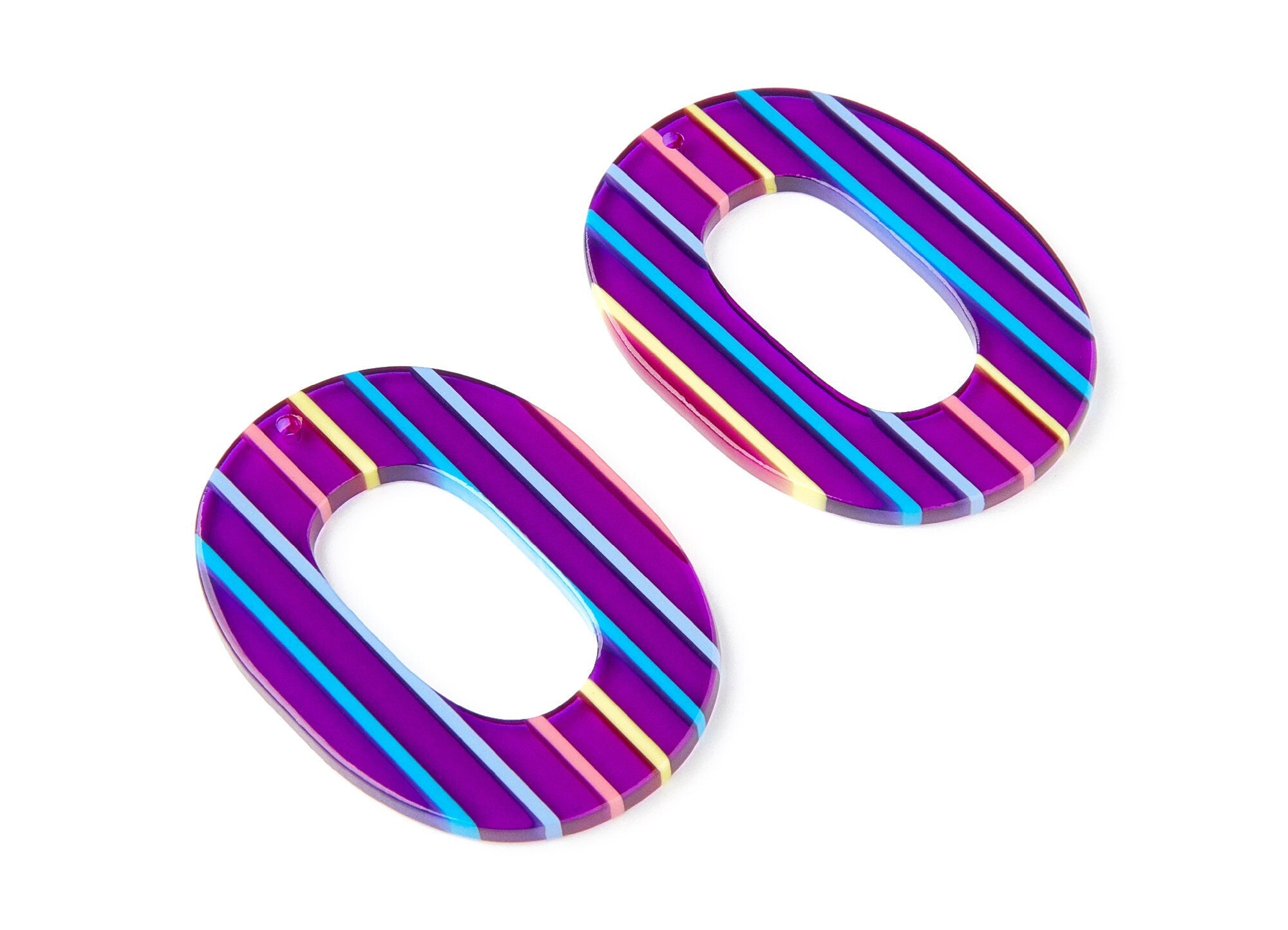 Acetate Oval Charms - Oval Earrings and Pendant - Earring Findings - Jewelry Supplies - Color Code: A65 - 47x35x2.5mm - AC1065AF - DOMEDBAZAAR