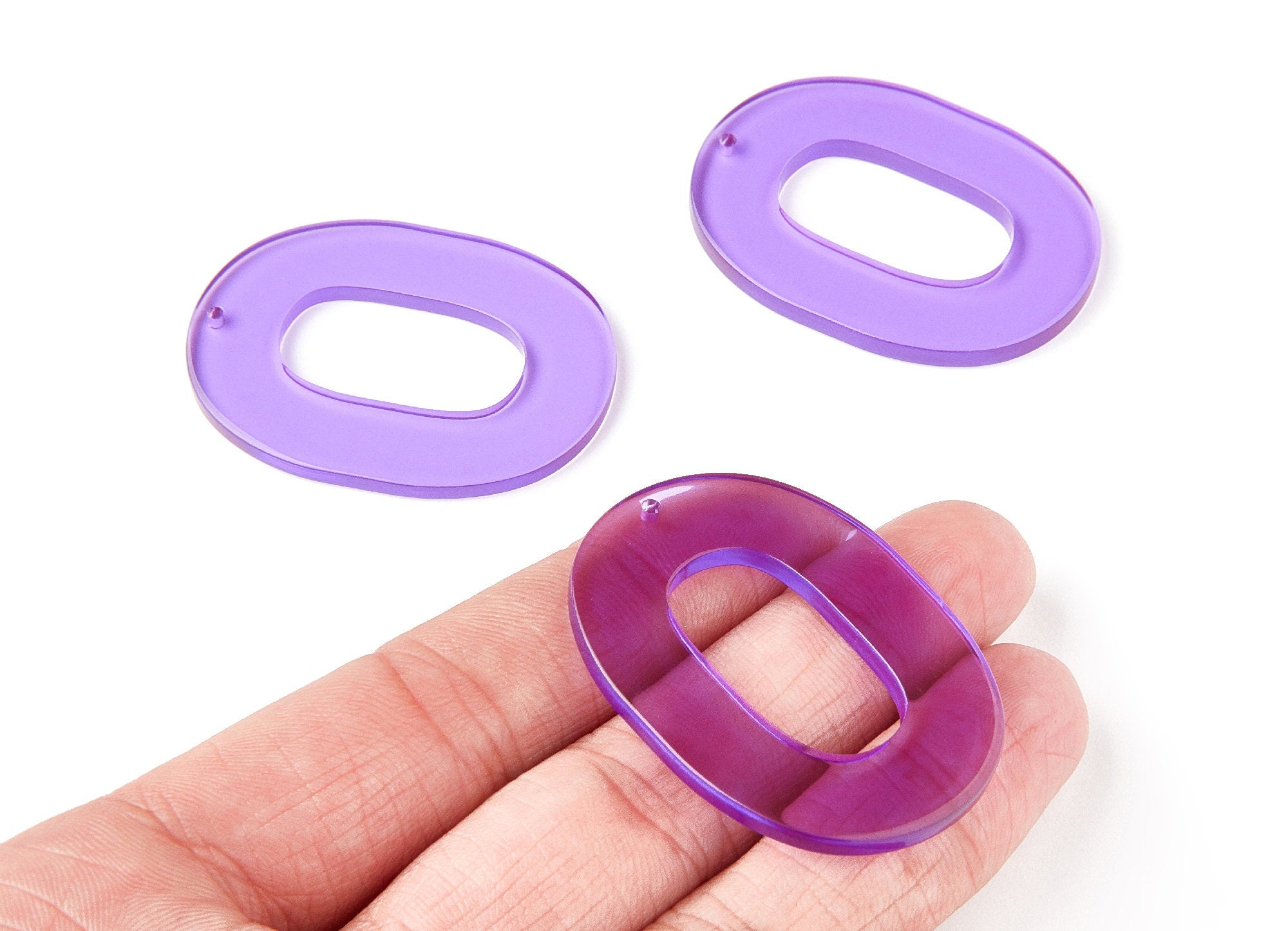 Acrylic Oval Charms - Oval Earrings and Pendant - Earring Findings - Jewelry Supplies - Color Code: A72 - 47x35x2.5mm - AC1065AG - DOMEDBAZAAR