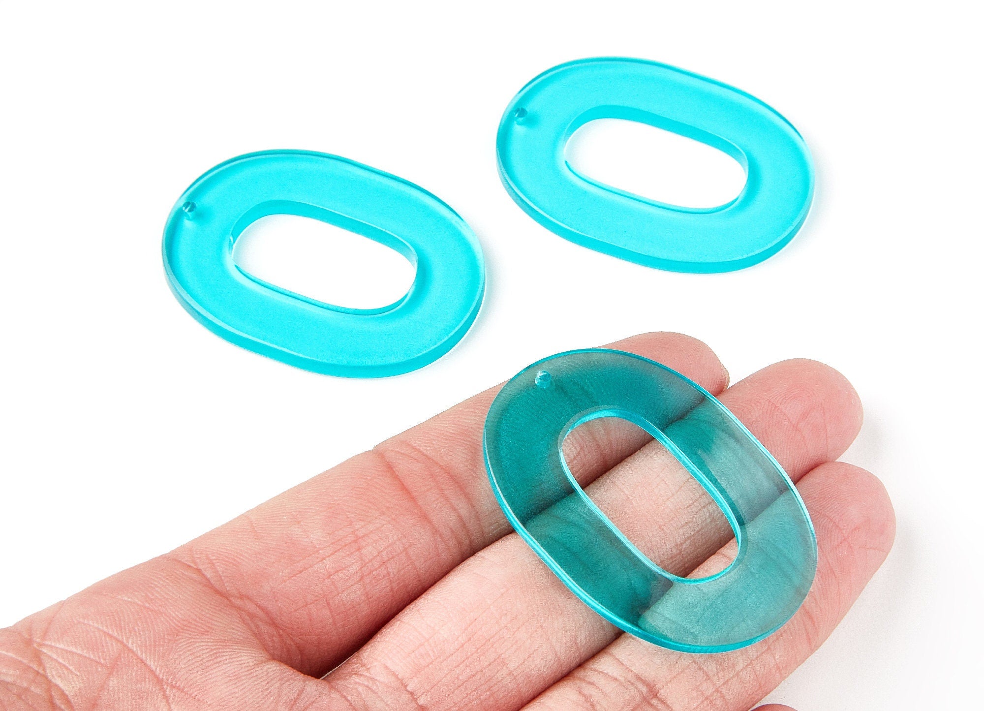 Acrylic Oval Charms - Oval Earrings and Pendant - Earring Findings - Jewelry Supplies - Color Code: A68 - 47x35x2.5mm - AC1065AH - DOMEDBAZAAR