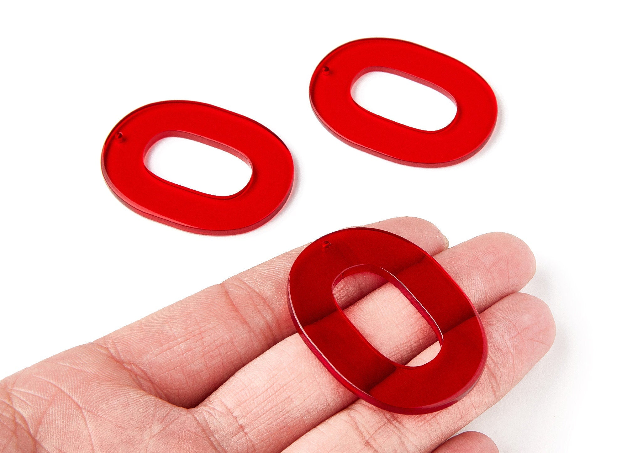 Acrylic Oval Charms - Oval Earrings and Pendant - Earring Findings - Jewelry Supplies - Color Code: A67 - 47x35x2.5mm - AC1065AL - DOMEDBAZAAR