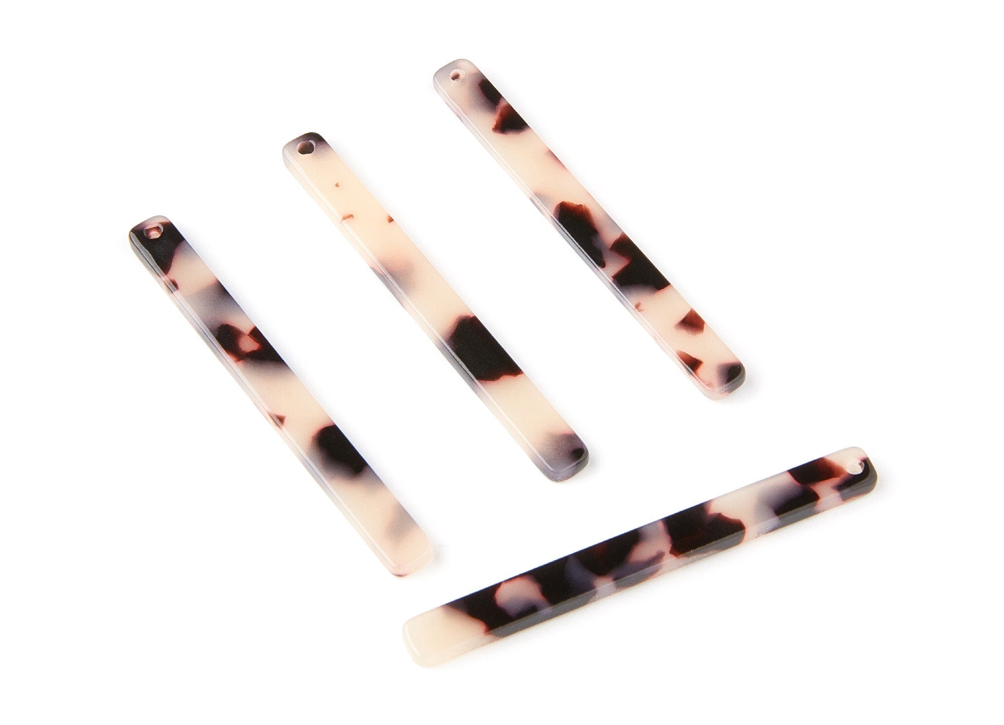 Acetate Acrylic Earring Charms - Blonde Tortoise Shell Earrings -Strip   Shaped Pendant - Color Code: A07 - 56,65x5.7x2,5mm - AC1286B - DOMEDBAZAAR