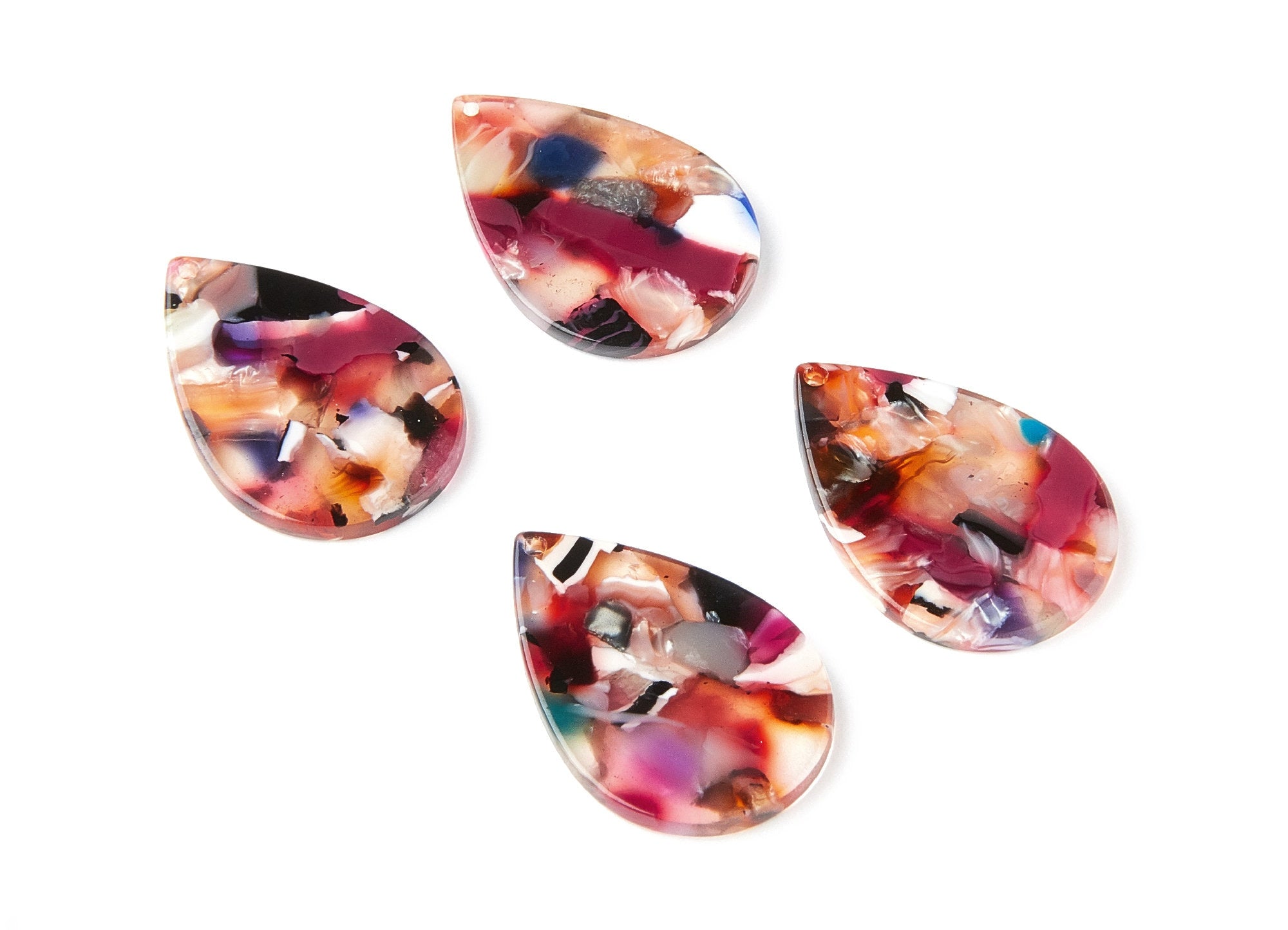 Acetate Drop Earring Charms - Drop Pendant - Earring Findings - Jewelry Supplies - Color Code: A61 - 30.5x21x2.6mm - AC1127N - DOMEDBAZAAR