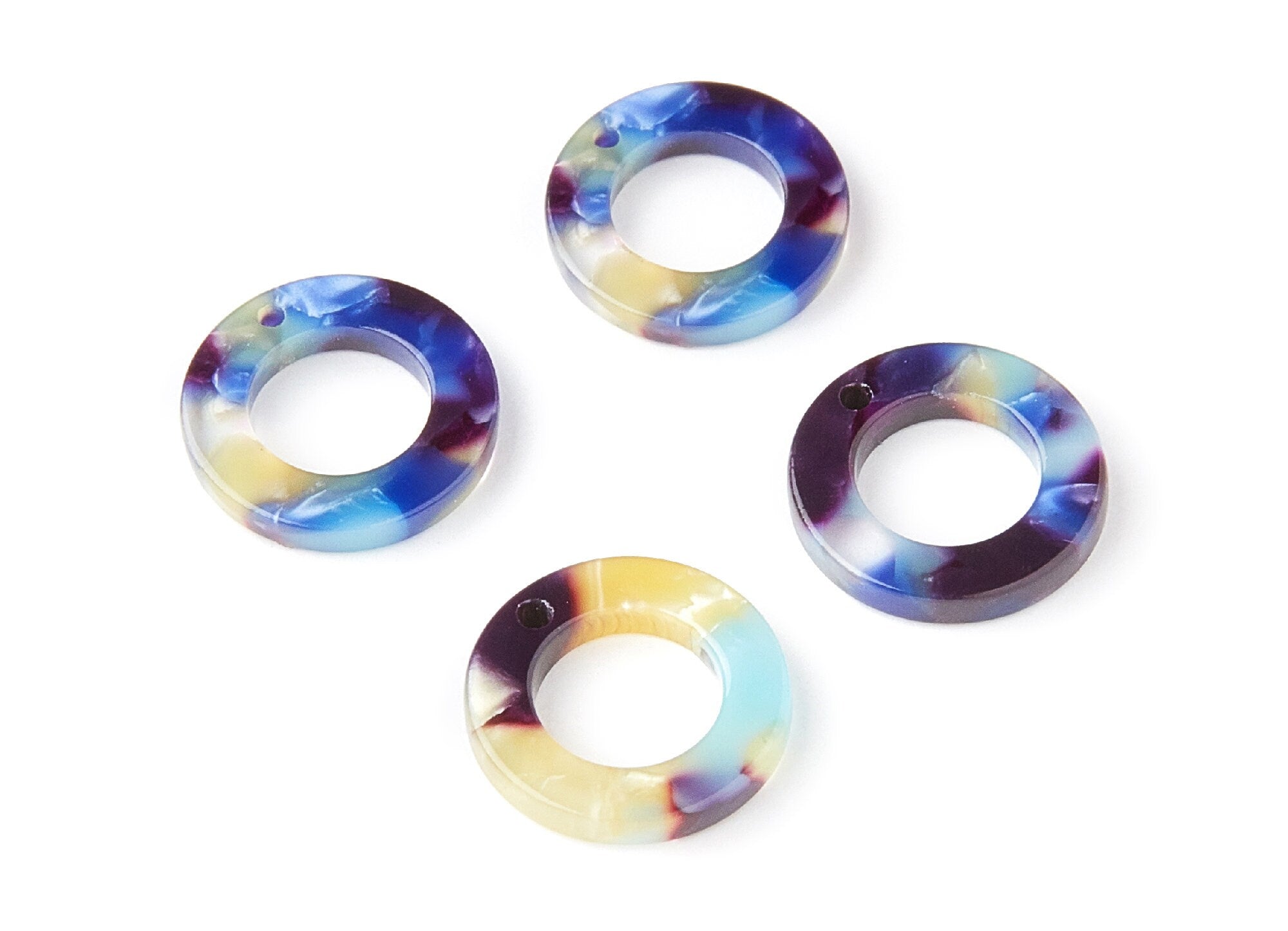 Acetate Hoop Earring Charms - Circle Shaped Pendant - Earring Findings - Jewelry Supplies - Color Code: A23 - 15.9x15.9x2.66mm - AC1117G - DOMEDBAZAAR