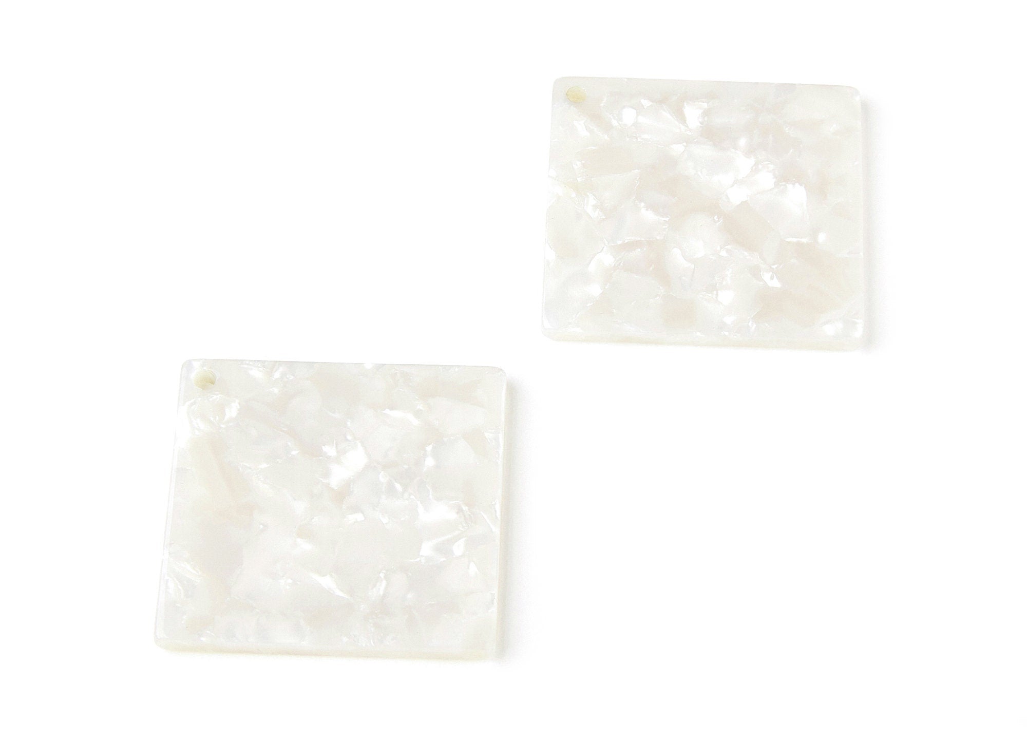 Acrylic Square Earring Charms - Big Square  Shaped - Pearl Mosaic Charm - Jewelry Supplies - Color Code: A12 - 34,78x34,78x2,71mm - AC1291A - DOMEDBAZAAR