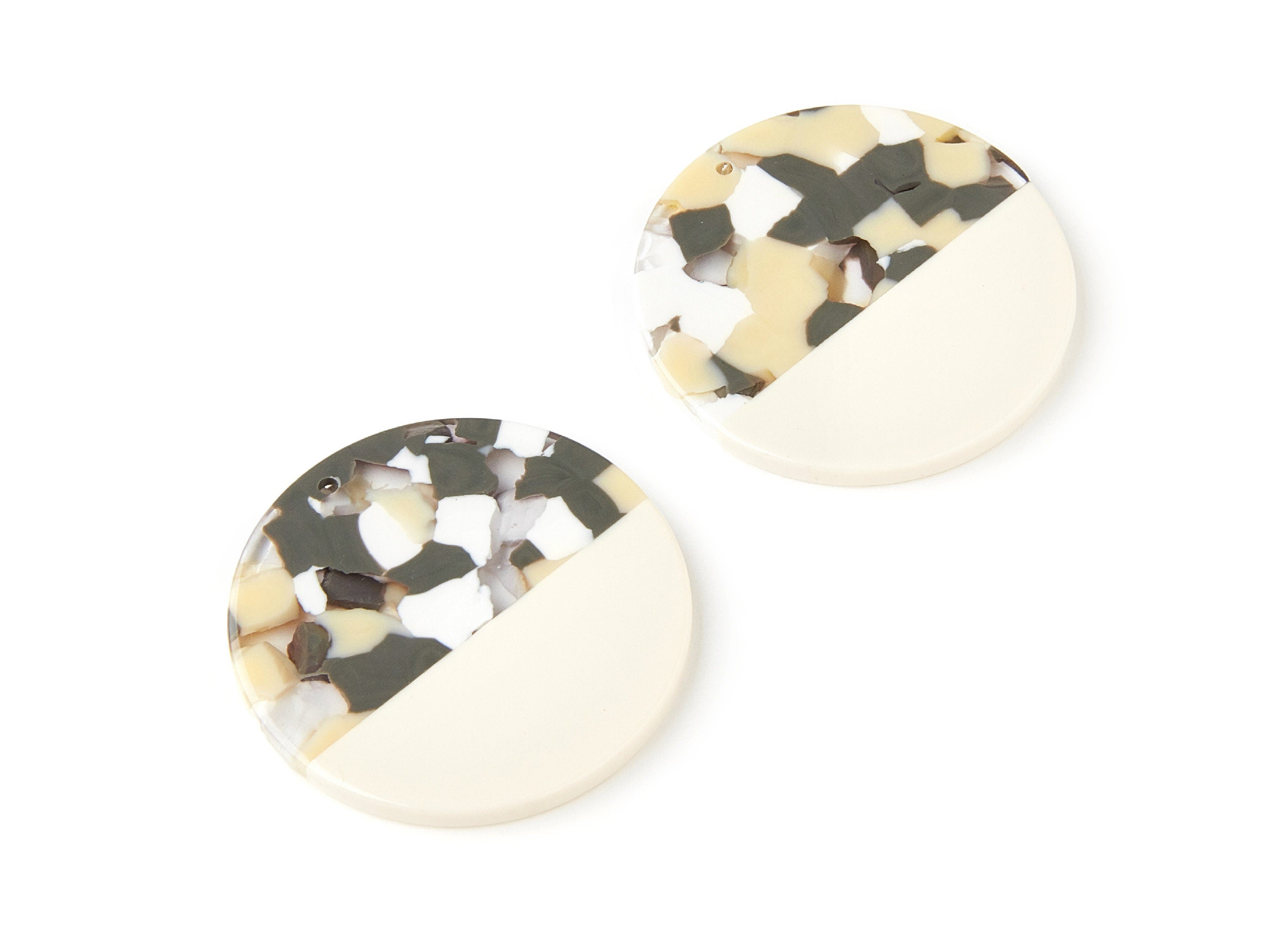 Acetate Round Charms - Coin Earrings and Pendant - Earring Findings - Jewelry Supply - 35,15x35,15x3mm - AC1256F - DOMEDBAZAAR