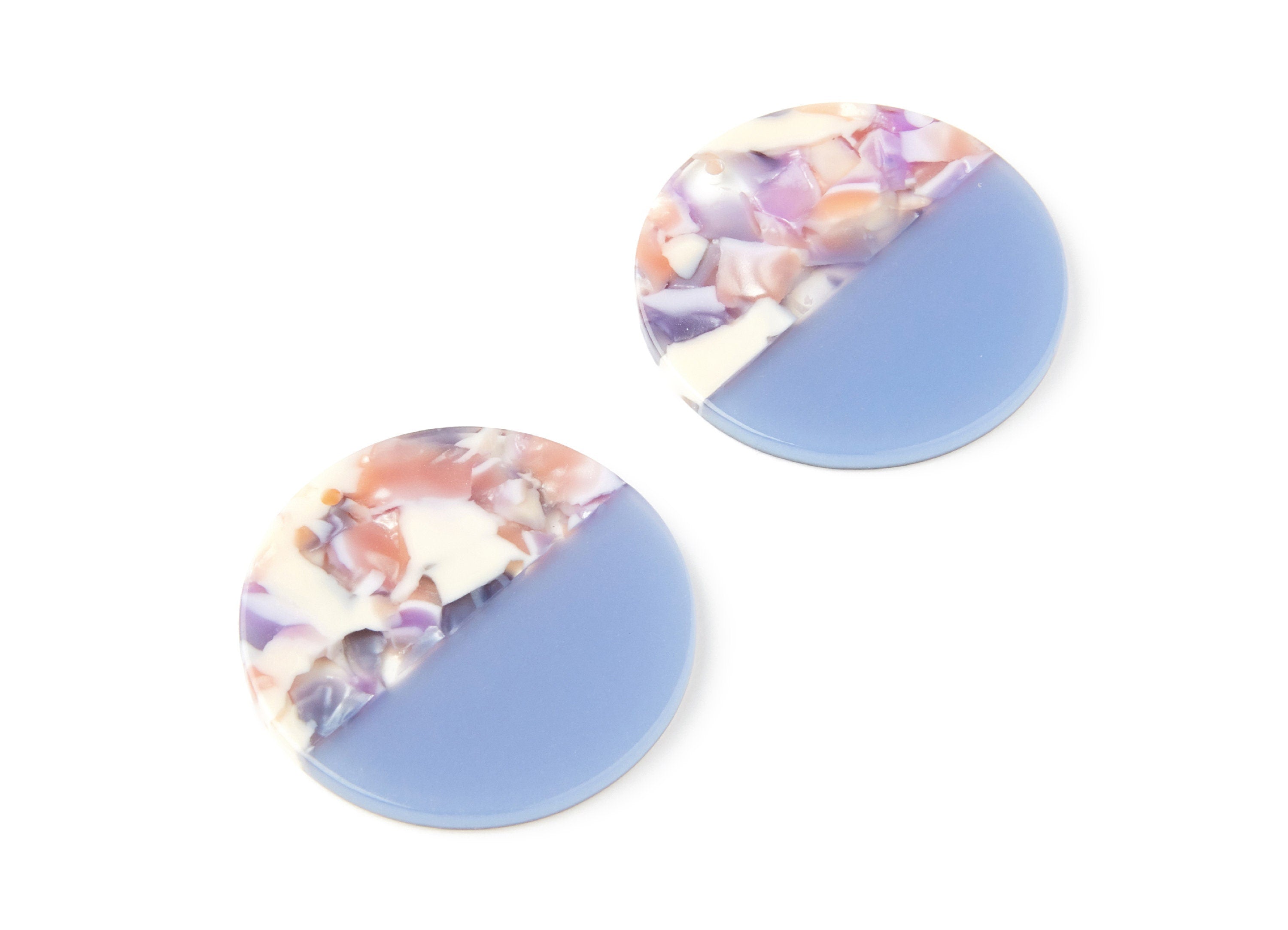 Acetate Round Charms - Coin Earrings and Pendant - Earring Findings - Jewelry Supply - 35,15x35,15x3mm - AC1256C - DOMEDBAZAAR