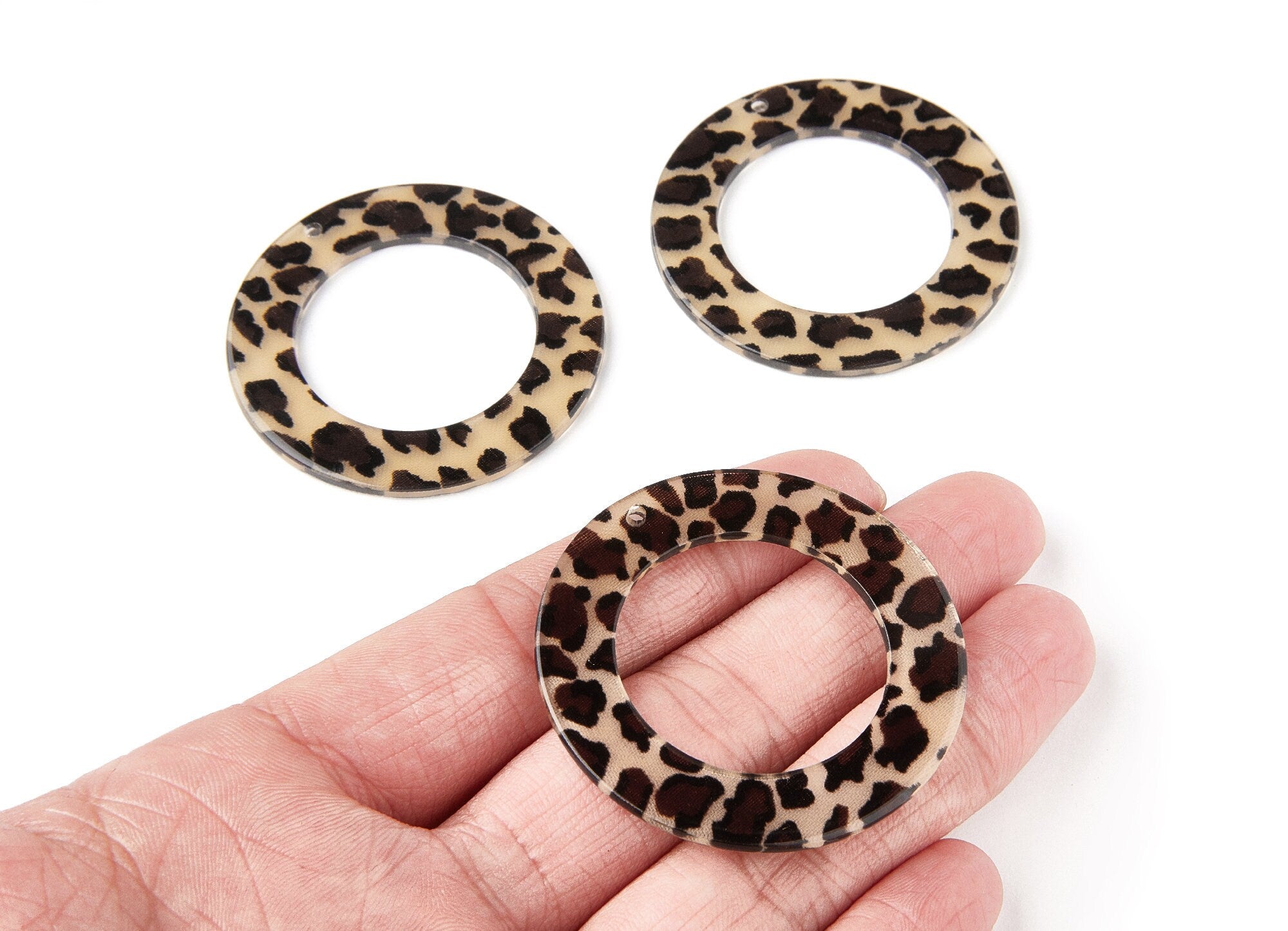 Acetate Circle Charms - Circle Earrings & Pendant - Acetate Hoop Earring Charms for Big Circle - Color Code: A128 - 48x48x2,5mm - AC1245B - DOMEDBAZAAR
