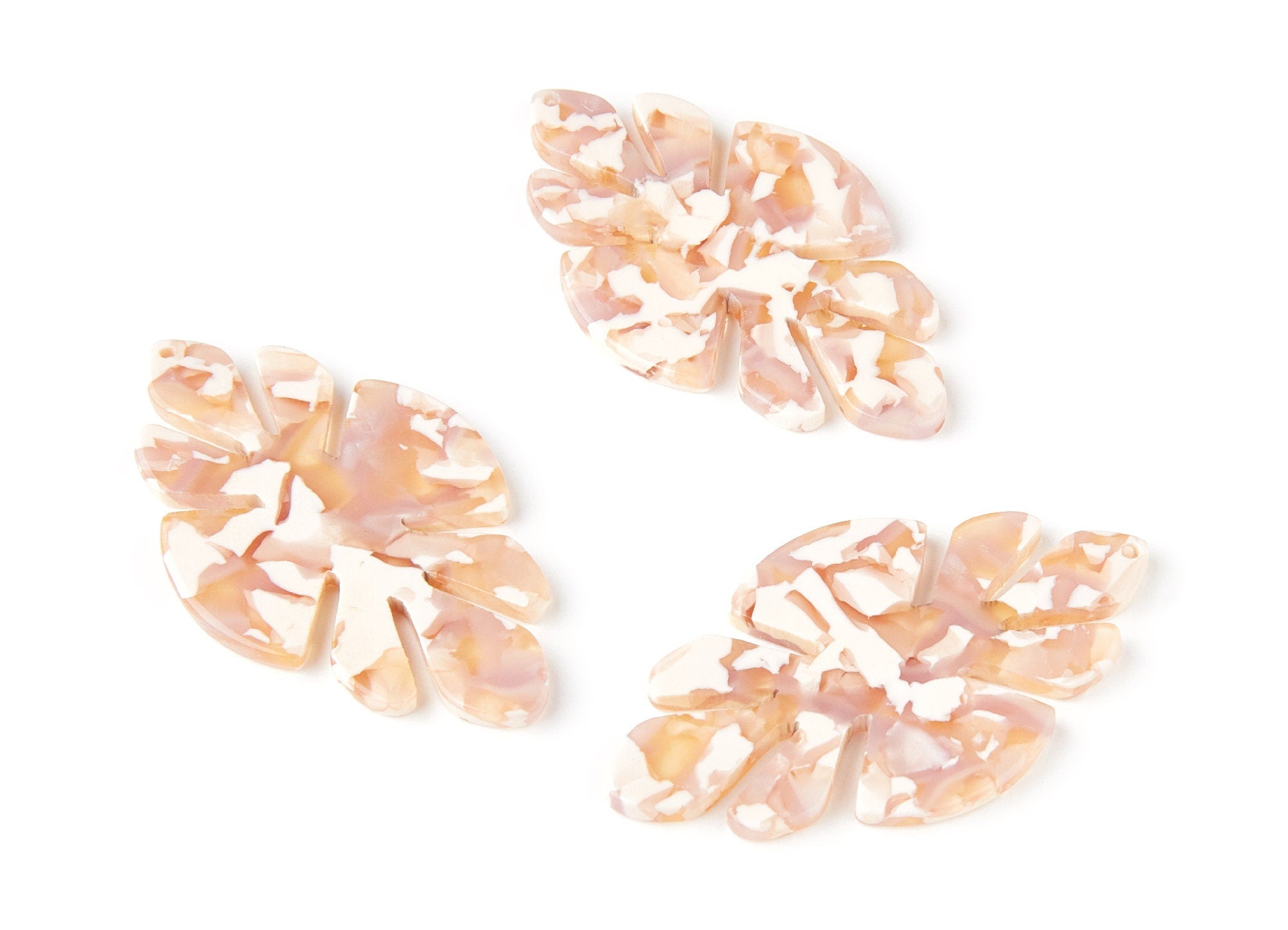 Acetate Leaf Earring Charms - Leaf Shaped Pendant - Earring Findings - Jewelry Supplies - 51,04x29,63x2,7mm - AC1244D - DOMEDBAZAAR