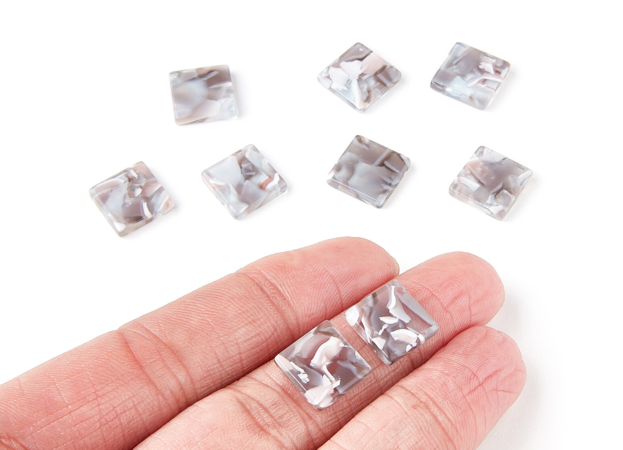 Acrylic Square Earring Charms - Acrylic Square Pendant - Earring Findings - Jewelry Supplies - Color Code: A20 - 11,97x11,97x2,7mm - AC1294C - DOMEDBAZAAR