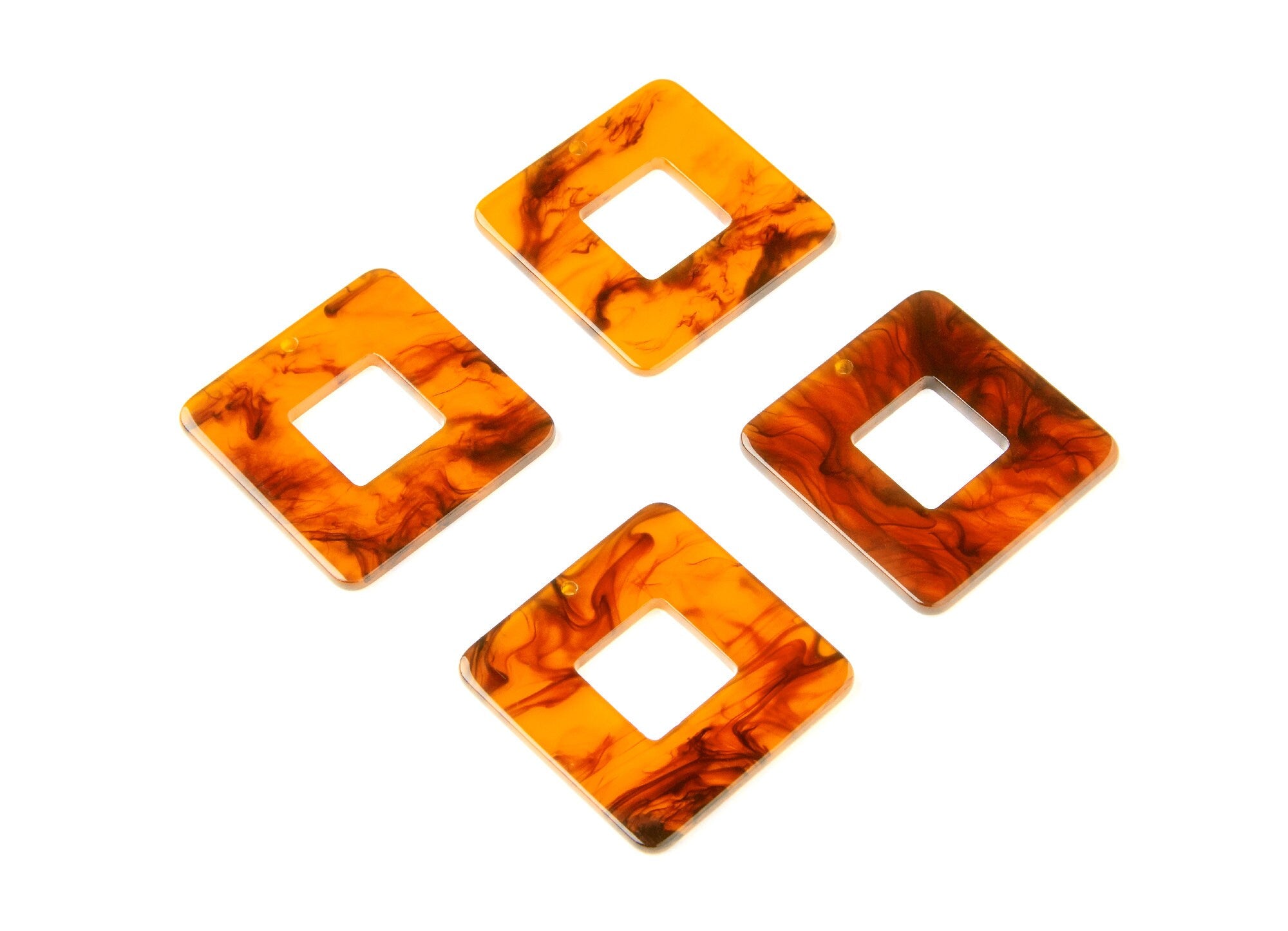 Acetate Square Earring Charms -  Acrylic Square Pendant - Earring Findings - Jewelry Supplies - 30mm x 30mm x 2.63mm - AC1258A - DOMEDBAZAAR