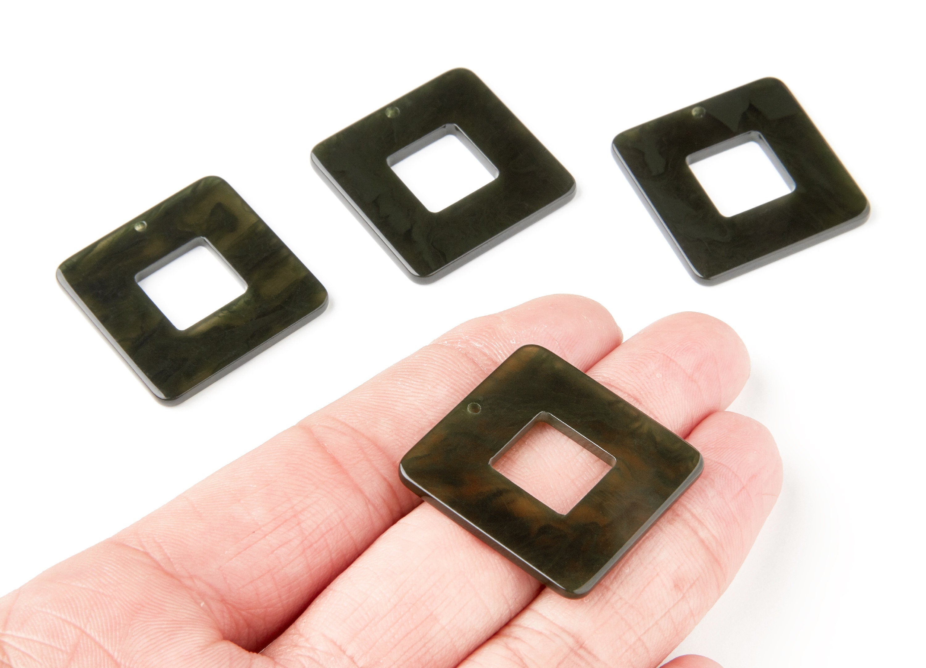 Acrylic Square Earring Charms - Square Pendant - Earring Findings - Jewelry Supplies - Color Code: A136 - 30mm x 30mm x 2.63mm - AC1258D - DOMEDBAZAAR