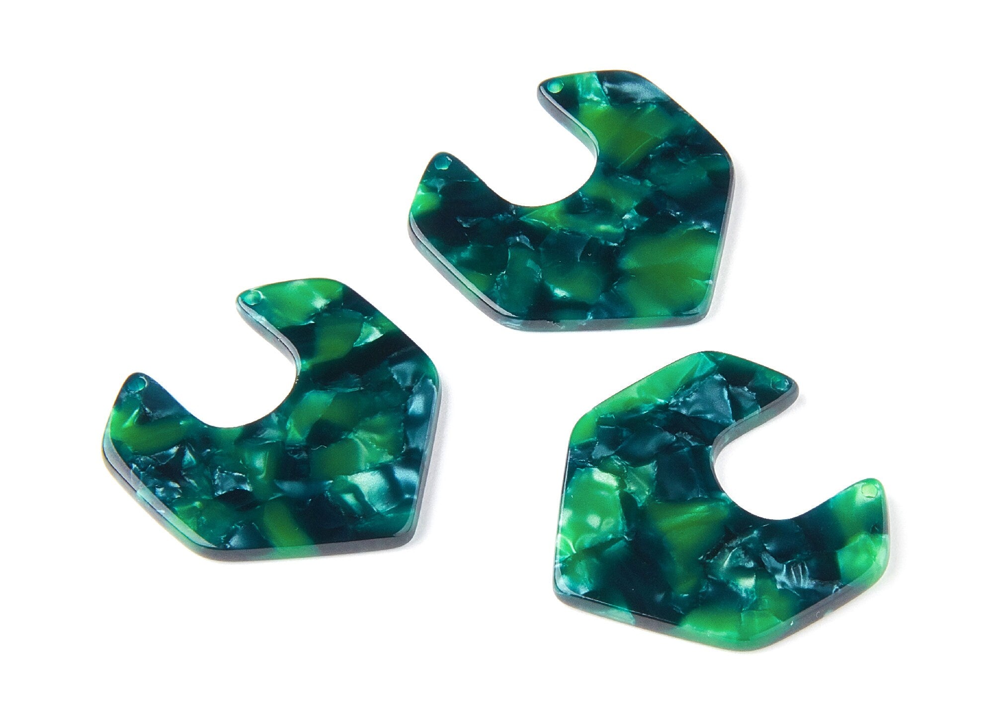 Acetate Geometric Earring Charms - Geometric Pendant - Earring Findings - Jewelry Supplies - Color Code: A13 - 31,16x30,17x2,6mm - AC1246C - DOMEDBAZAAR
