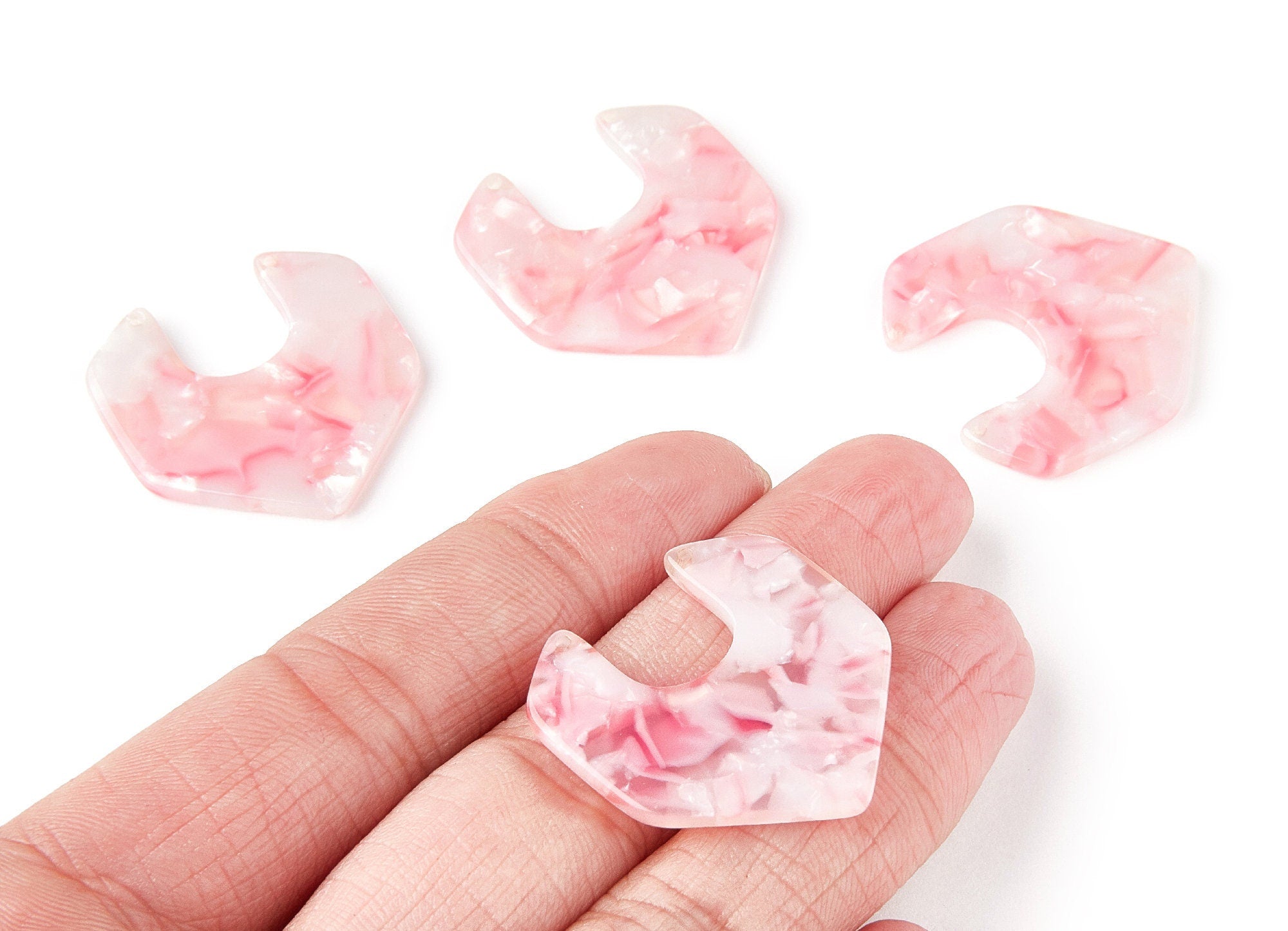 Acetate Geometric Earring Charms - Geometric Shaped Pendant - Earring Findings - Jewelry Supplies - 31,16x30,17x2,6mm - AC1246E - DOMEDBAZAAR