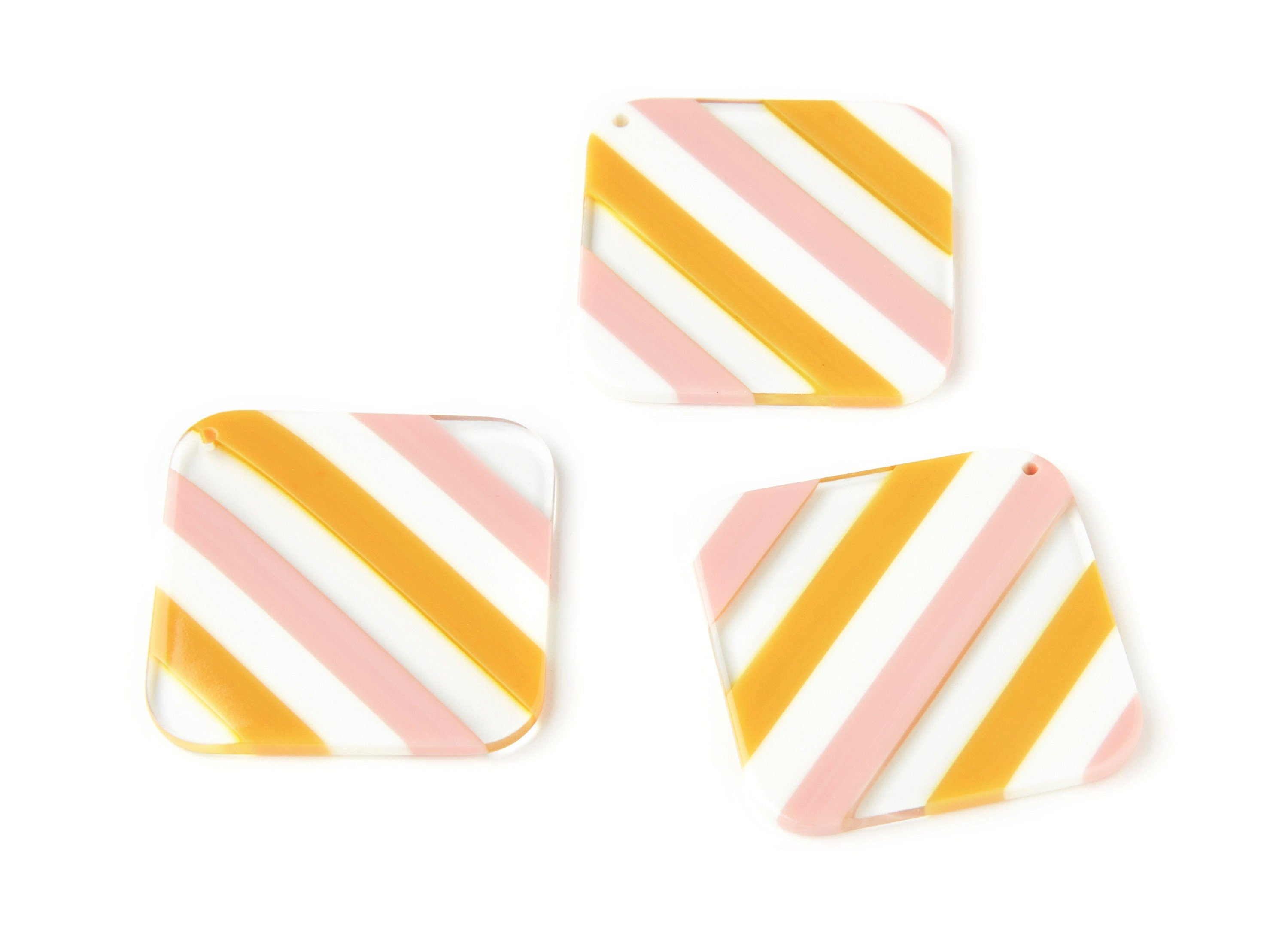 Acetate Square Earring Charms - Big Square pendant - Earring Findings - Jewelry Supplies - Color Code: A117 - 38,1x38,1x2,72mm - AC1257A - DOMEDBAZAAR