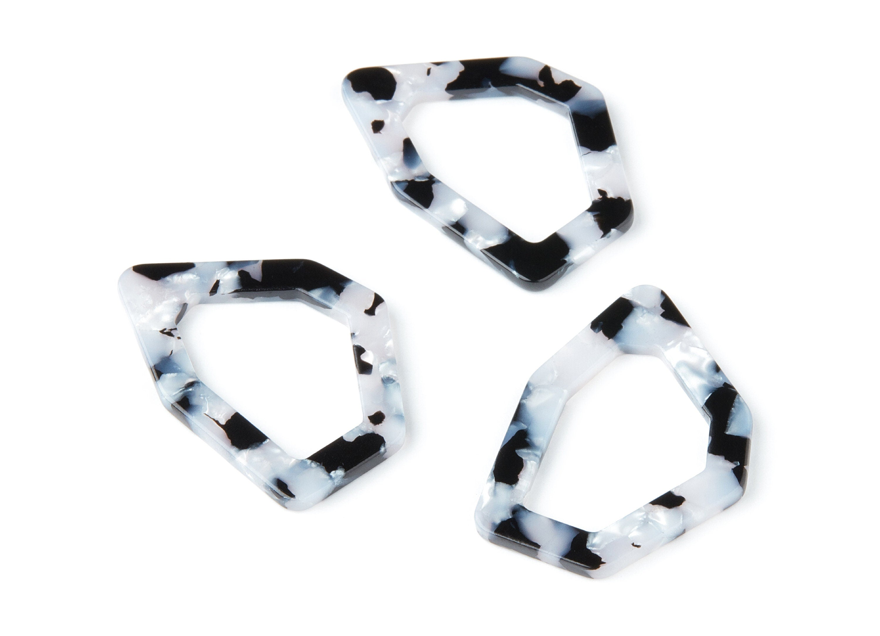 Acetate Geometric Earring Charms - Geometric Pendant - Earring Findings - Jewelry Supplies - Color Code: A15 - 40,25x28x2,95mm - AC1281C - DOMEDBAZAAR
