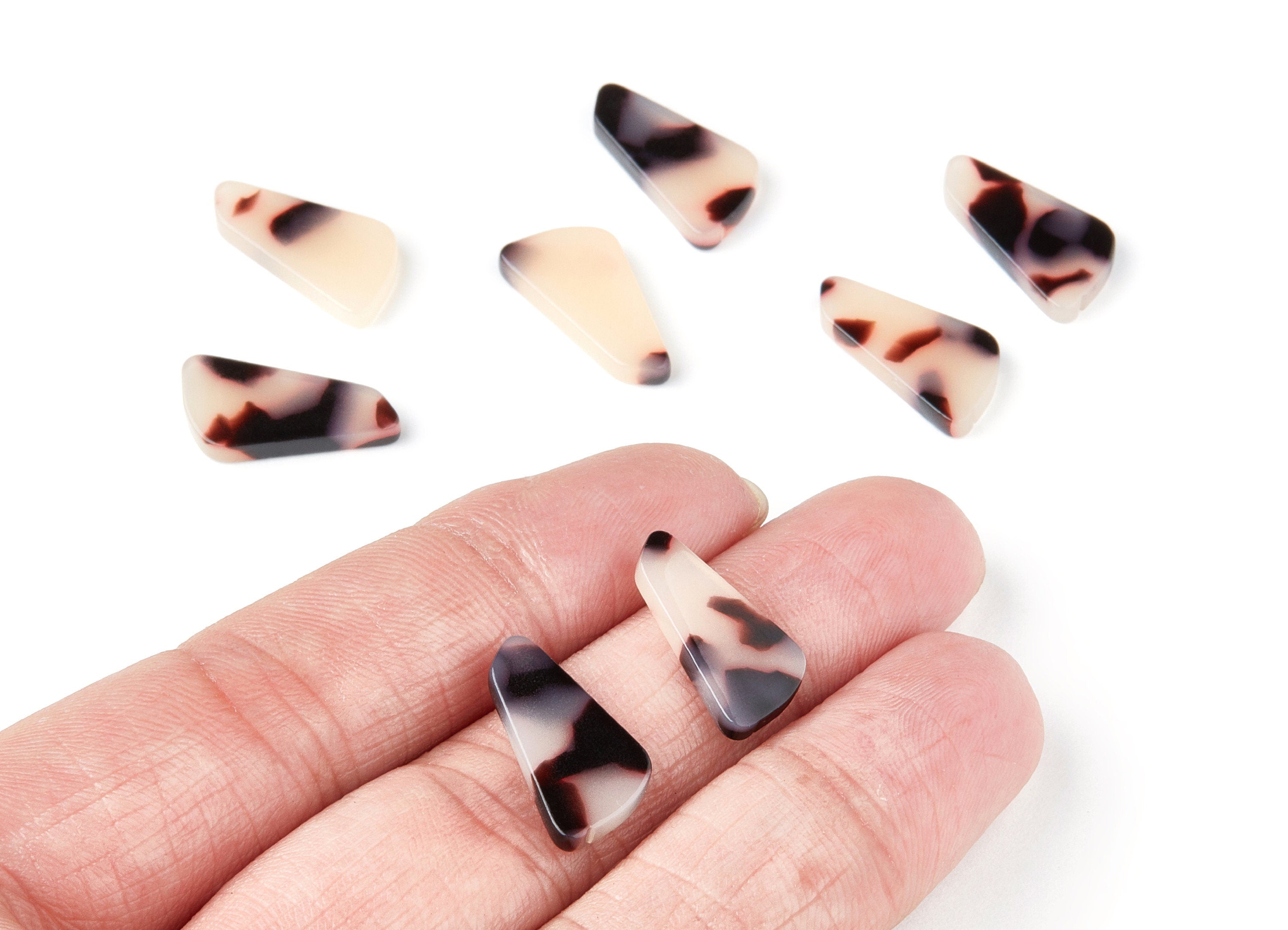 Acetate Acrylic Earring Charms - Blonde Tortoise Shell Earrings - Geometric Shaped Pendant - Color Code: A06 - 19x9,16x2,82mm - AC1284D - DOMEDBAZAAR