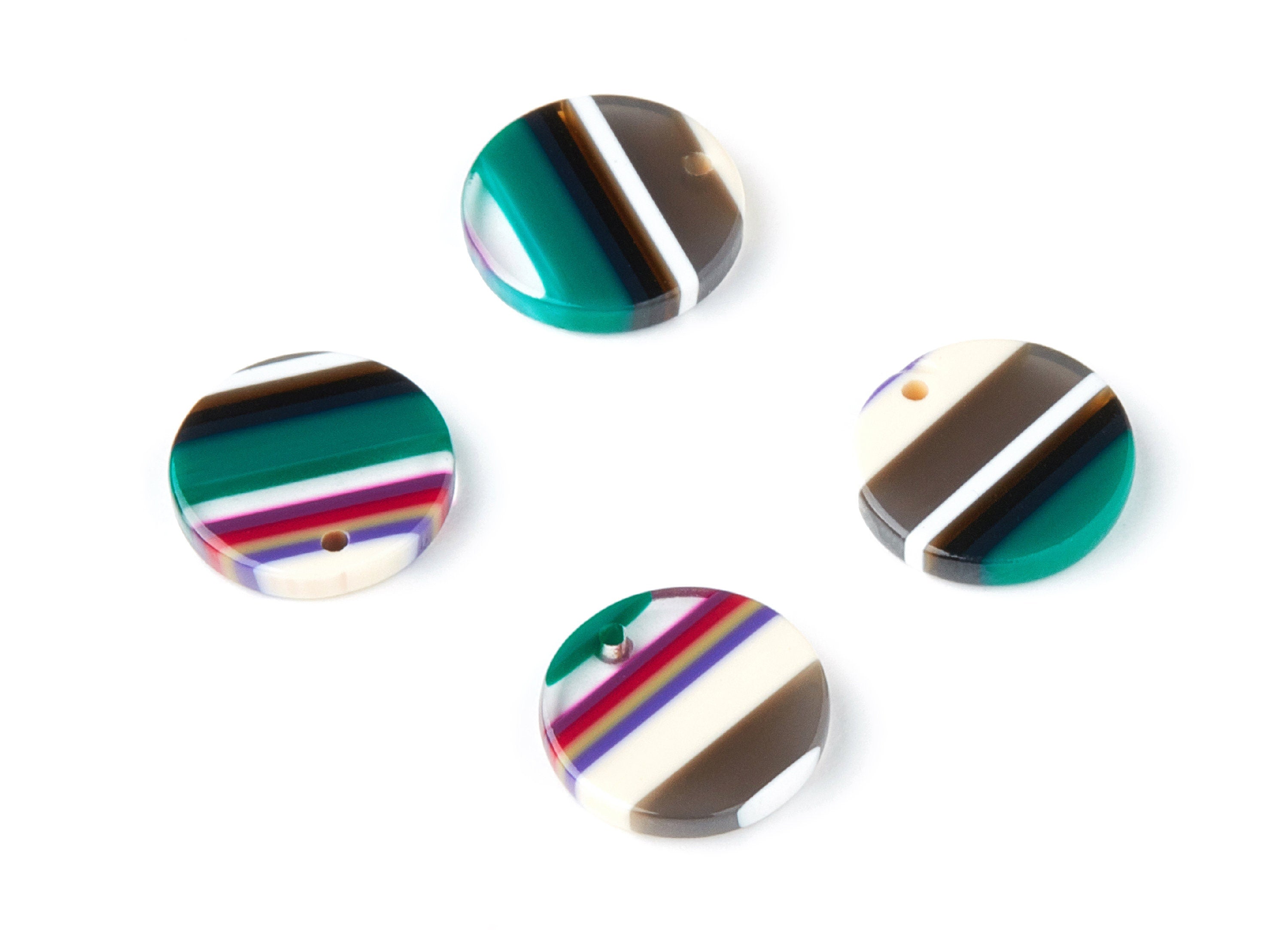 Acetate Coin & Round Charms - Coin and Round Earrings and Pendant - Earring Findings - 13.5x13.5x2.62mm - AC1064AB - DOMEDBAZAAR