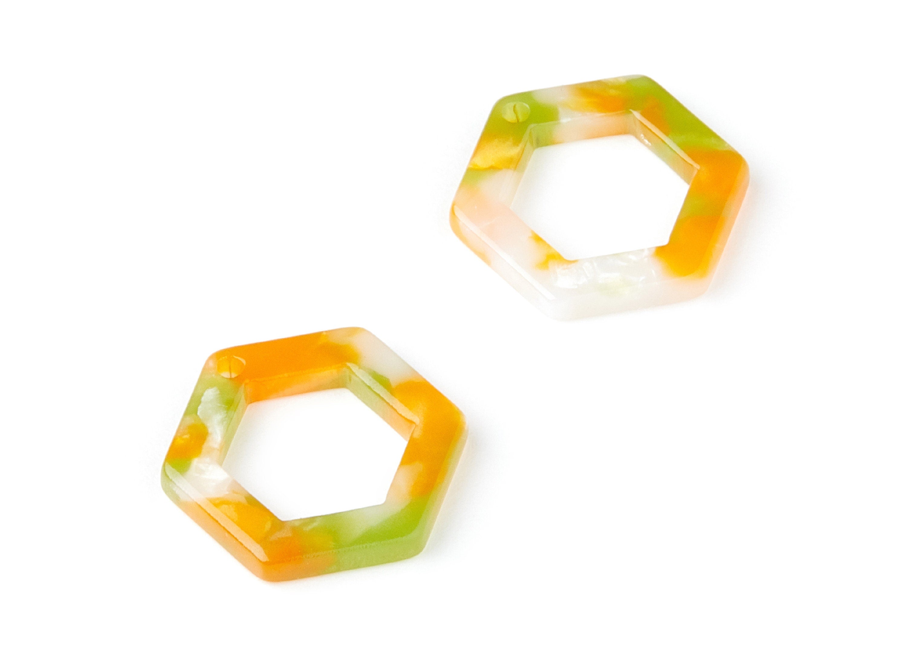 Acetate Hexagon Earring Charms - Hexagon Shaped Pendant - Earring Findings - Jewelry Supplies - Color Code: A89 - 20x18.1x2.6mm - AC1122H - DOMEDBAZAAR