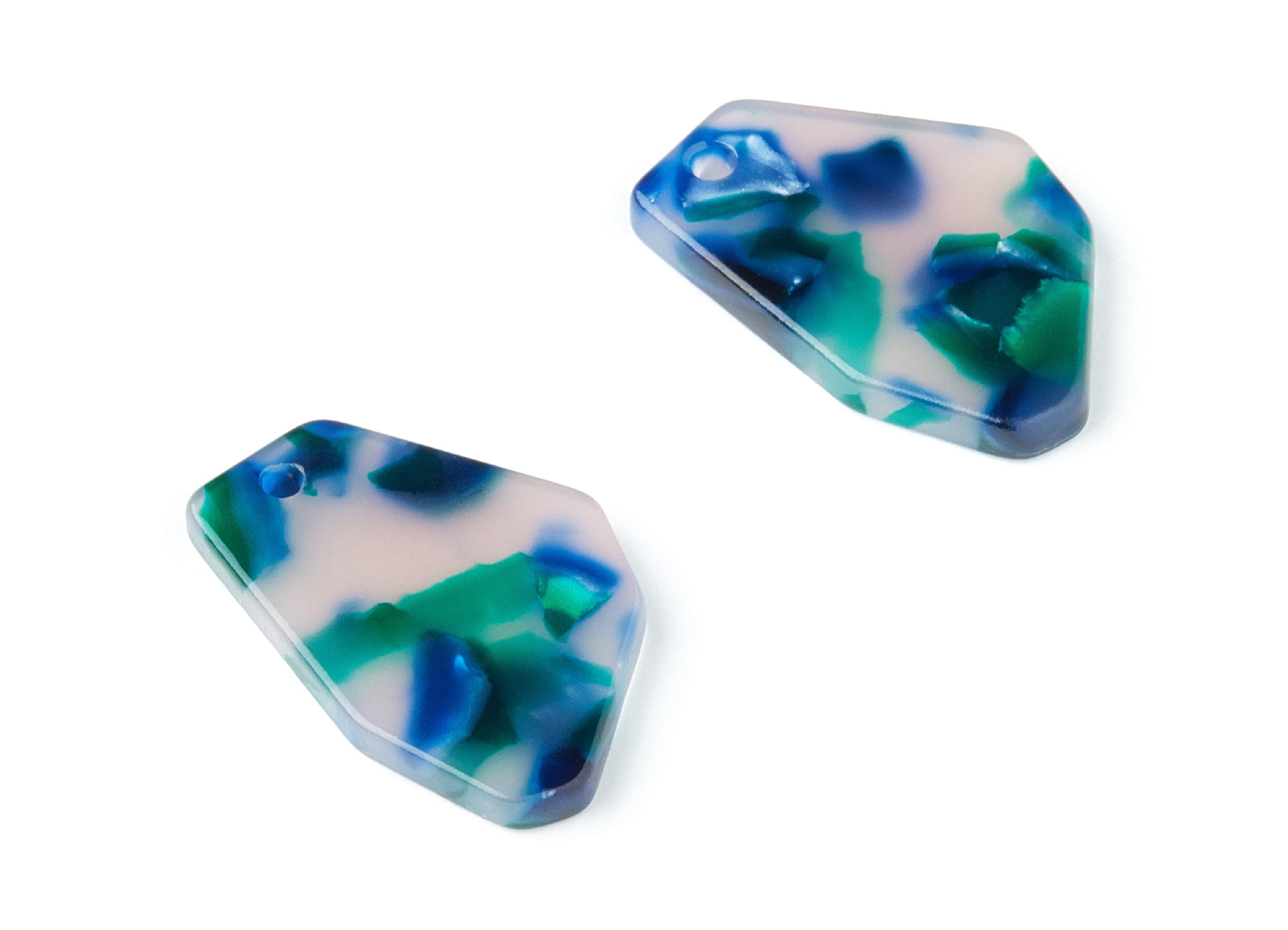 Acetate Geometric Earring Charms - Geometric Pendant - Earring Findings - Jewelry Supplies - Color Code: A18 - 26.47x17.6x2.98mm - AC1282A - DOMEDBAZAAR