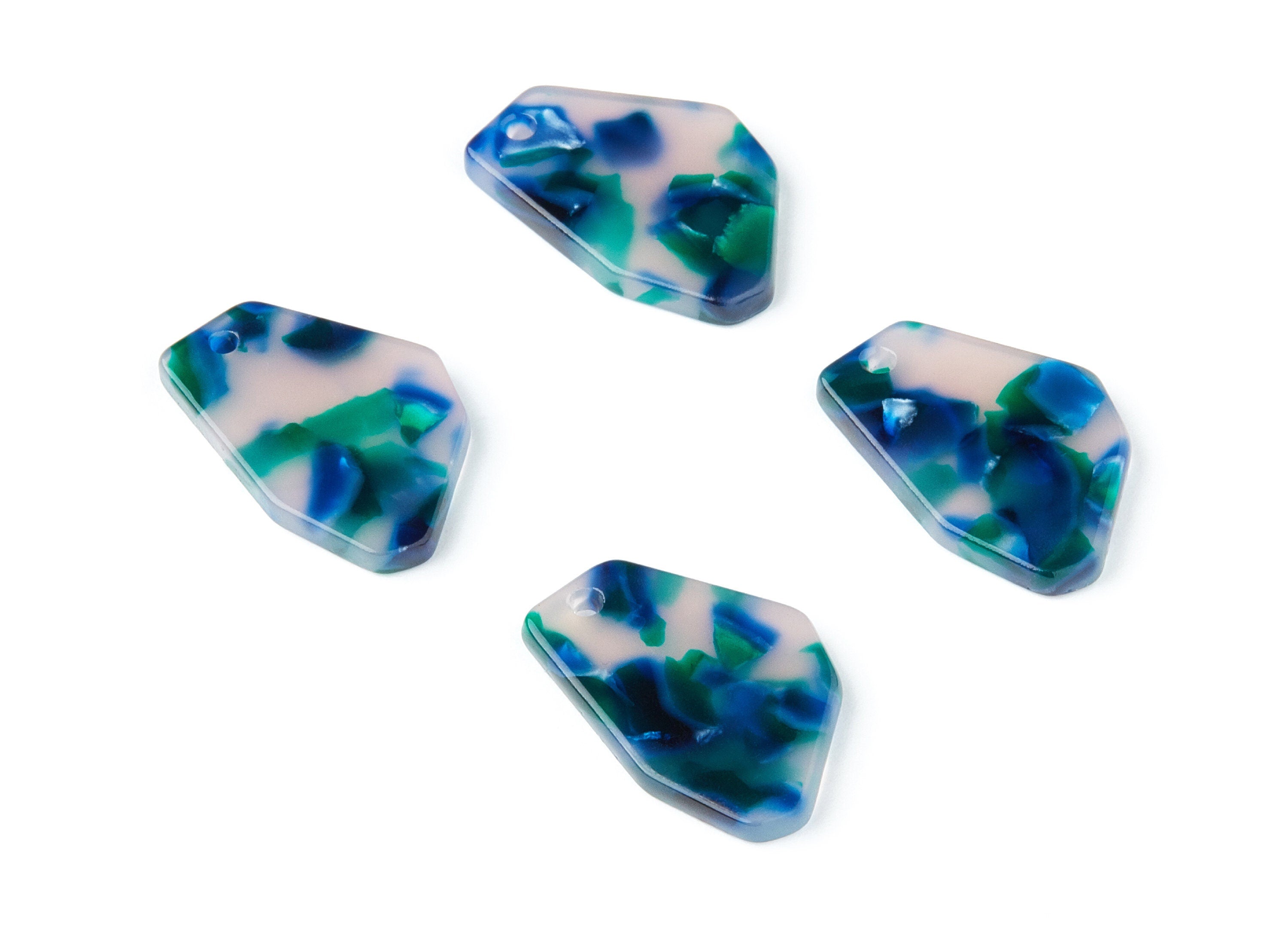 Acetate Geometric Earring Charms - Geometric Pendant - Earring Findings - Jewelry Supplies - Color Code: A18 - 26.47x17.6x2.98mm - AC1282A - DOMEDBAZAAR
