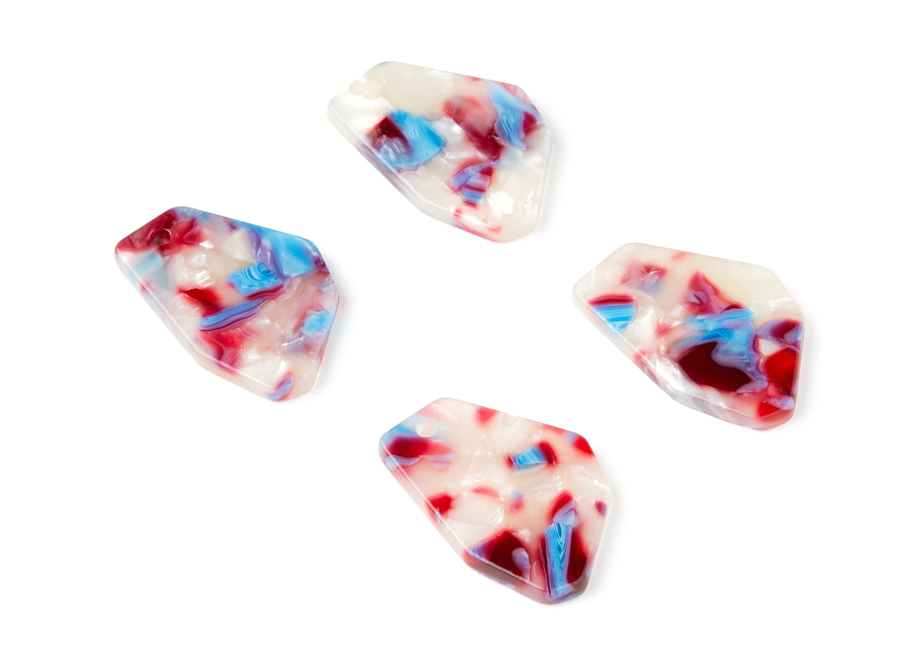Acetate Geometric Earring Charms - Geometric Pendant - Earring Findings - Jewelry Supplies - Color code: A52 - 26.47x17.6x2.98mm - AC1282B - DOMEDBAZAAR