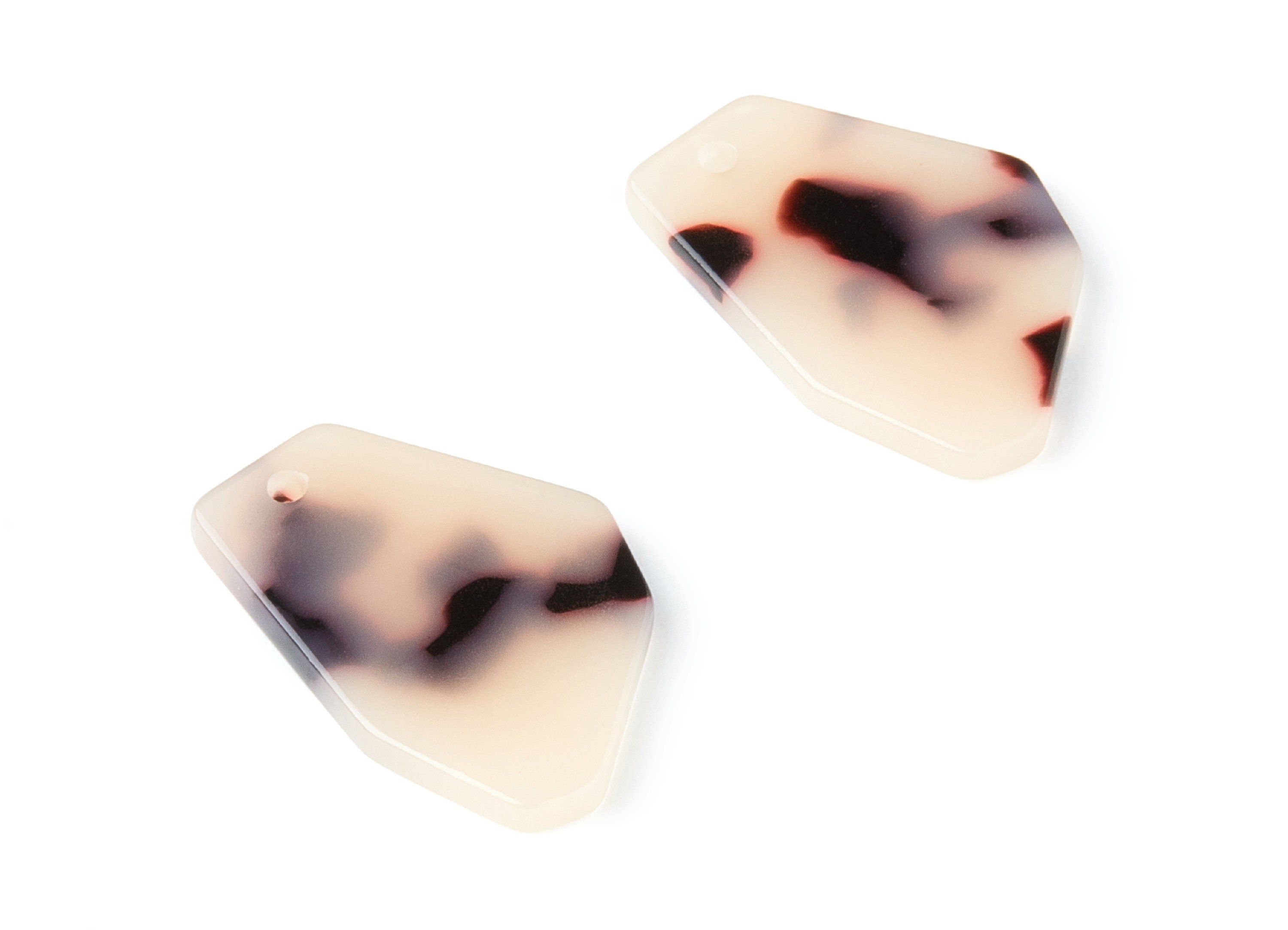Acetate Acrylic Earring Charms - Blonde Tortoise Shell Earrings - Geometric Shaped Pendant - Color Code: A06 -  26.47x17.6x2.98mm - AC1282D - DOMEDBAZAAR