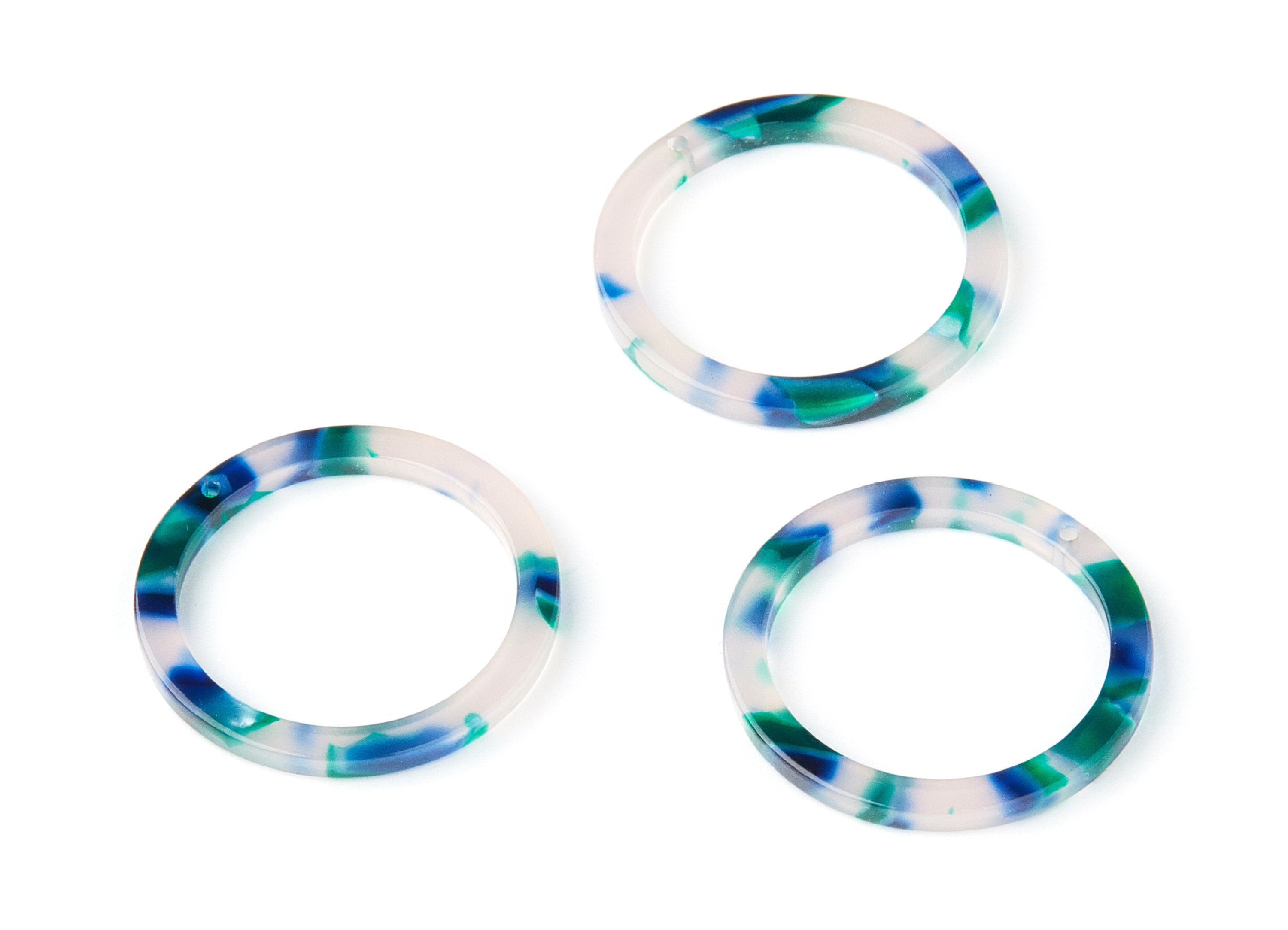 Acetate Circle Charms - Circle Pendant - Earring Findings - Jewelry Supplies - Color Code: A18 - 27x27x2.85mm - AC1154G - DOMEDBAZAAR