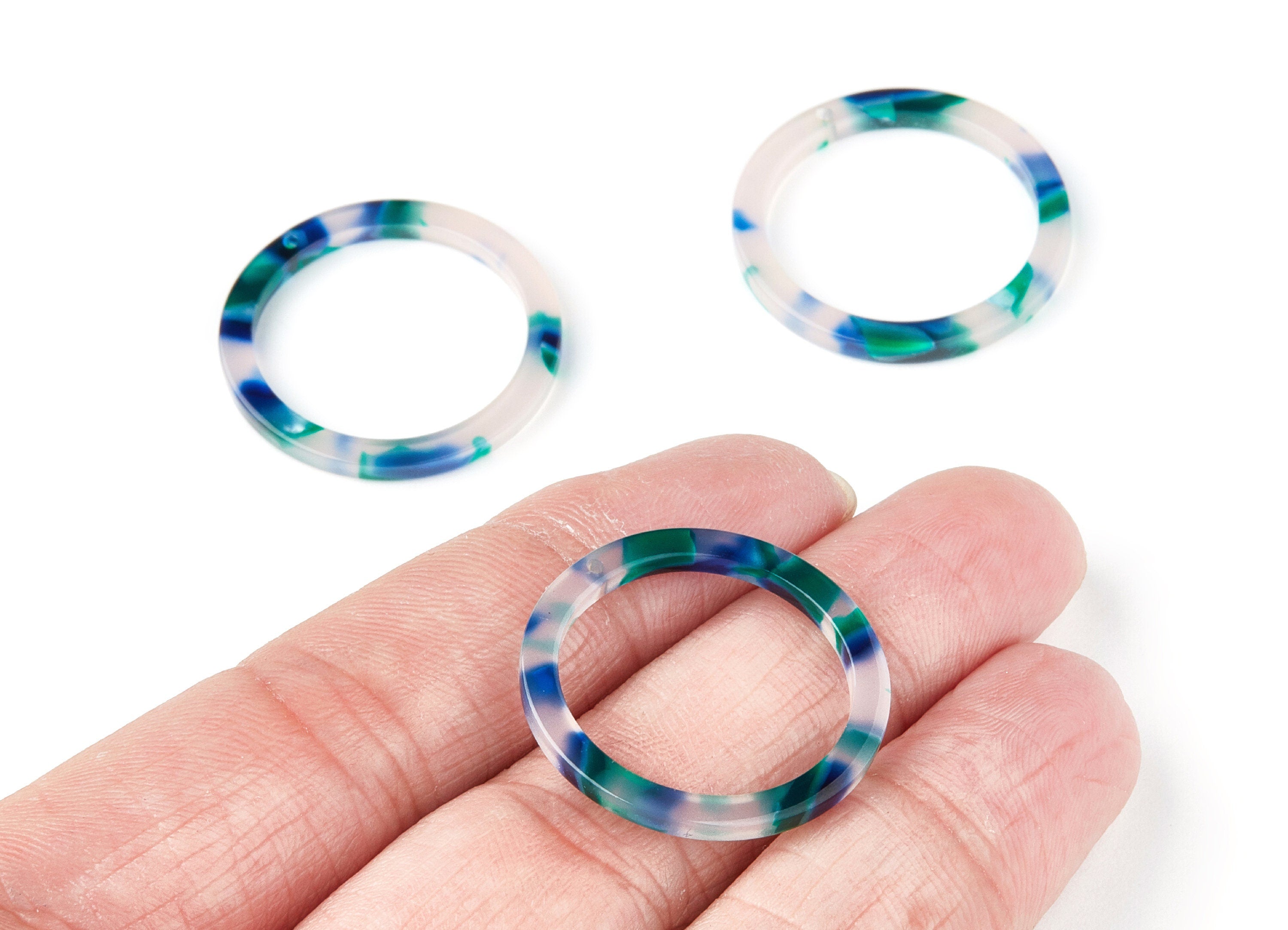 Acetate Circle Charms - Circle Pendant - Earring Findings - Jewelry Supplies - Color Code: A18 - 27x27x2.85mm - AC1154G - DOMEDBAZAAR
