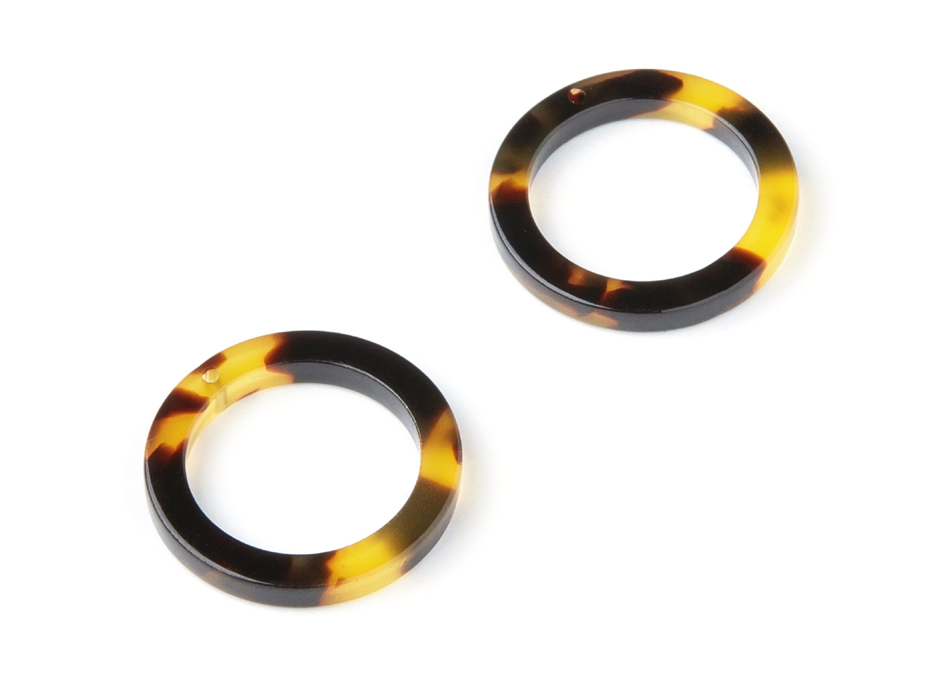 Acetate Acrylic Hoop Charms - Tortoise Shell Earring - Circle Pendant - Jewelry Supplies - Color Code: A02 - 21.18x21.18x2.75mm - AC1153C - DOMEDBAZAAR