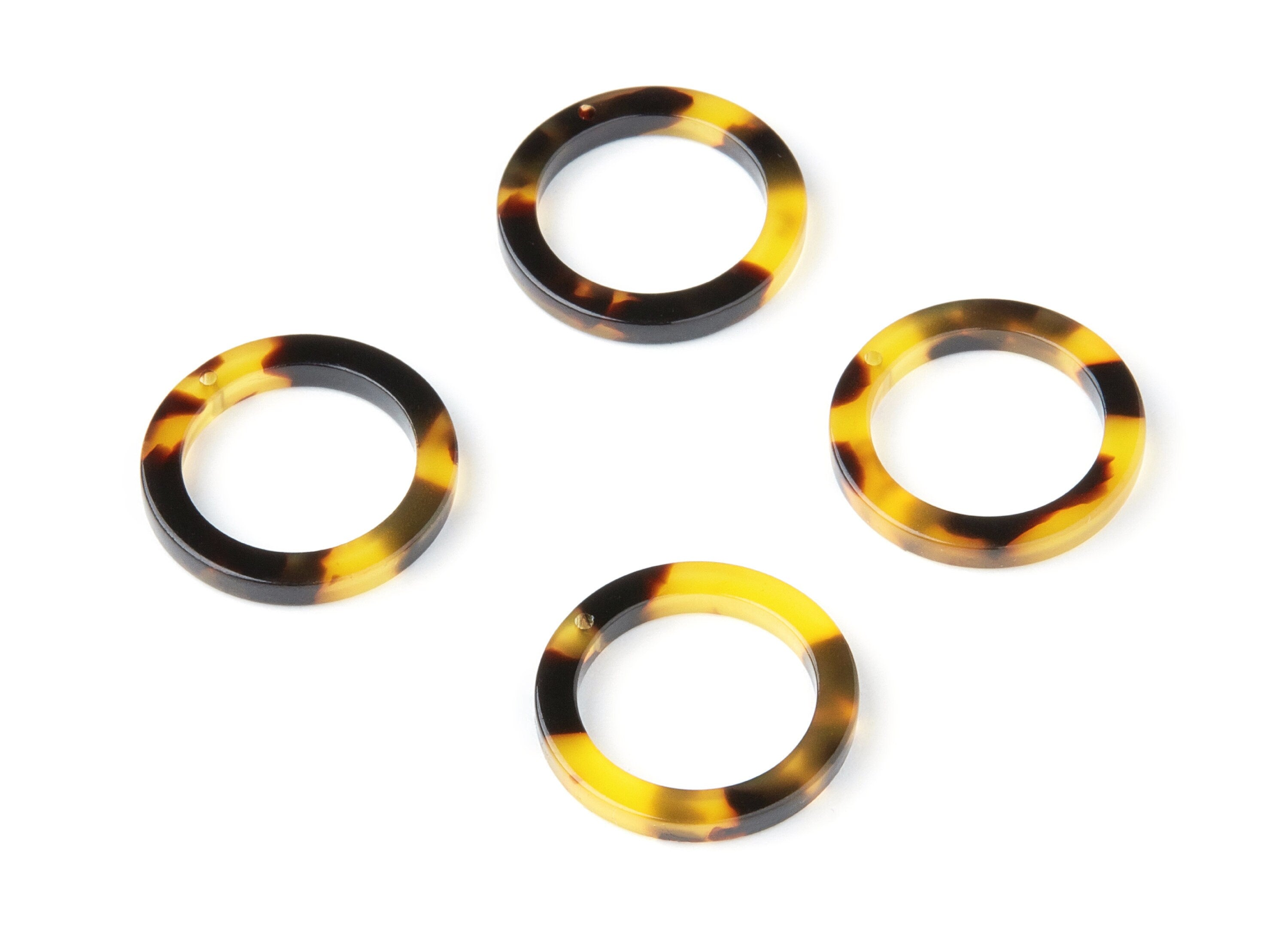 Acetate Acrylic Hoop Charms - Tortoise Shell Earring - Circle Pendant - Jewelry Supplies - Color Code: A02 - 21.18x21.18x2.75mm - AC1153C - DOMEDBAZAAR