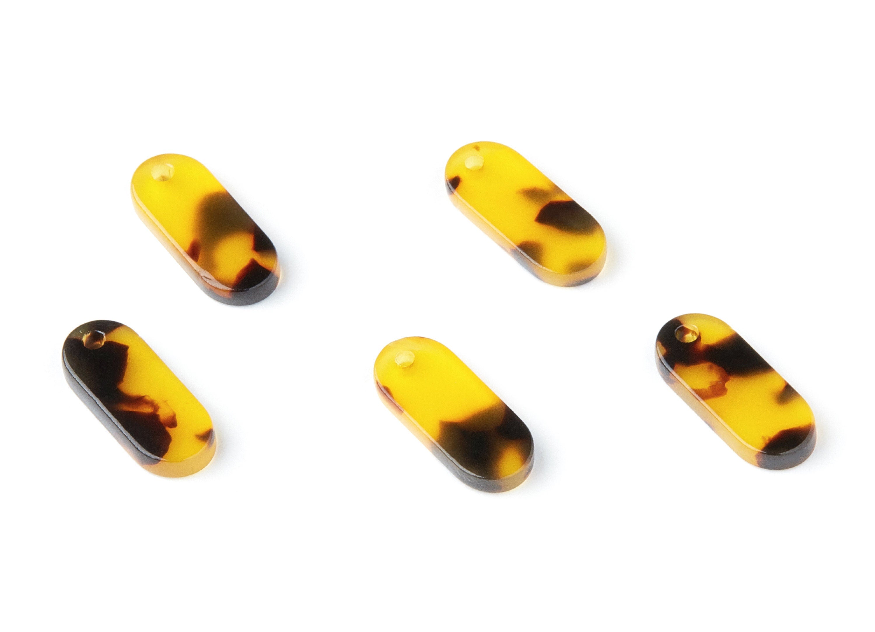 Acetate Acrylic Earring Charms - Tortoise Shell Earrings - Oval Pendant - Jewelry Supplies - Color Code: A02 - 18,78x7,85x2,7mm - AC1578-A02 - DOMEDBAZAAR