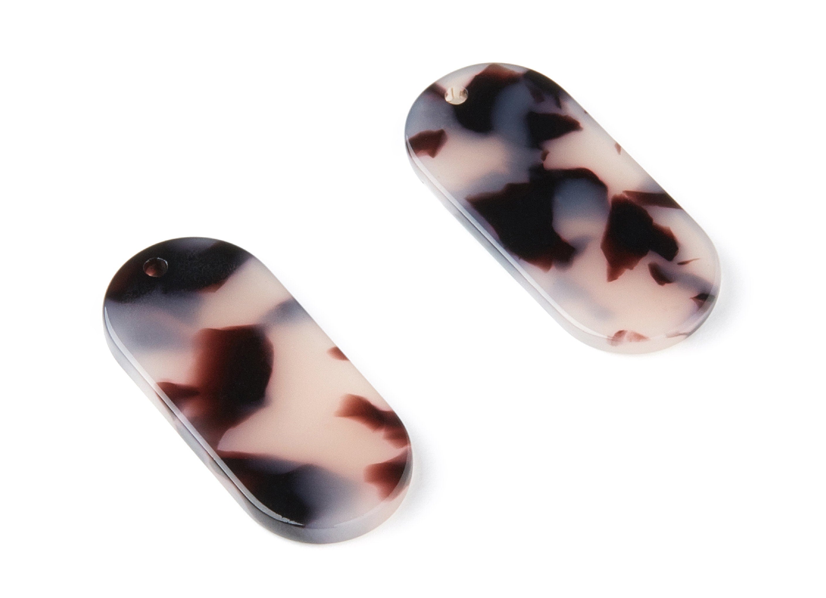 Acetate Acrylic Earring Charms - Blonde Tortoise Shell Earrings - Oval Shaped Pendant - Color Code: A06 - 30.65x13.76x2.66mm - AC1134N - DOMEDBAZAAR