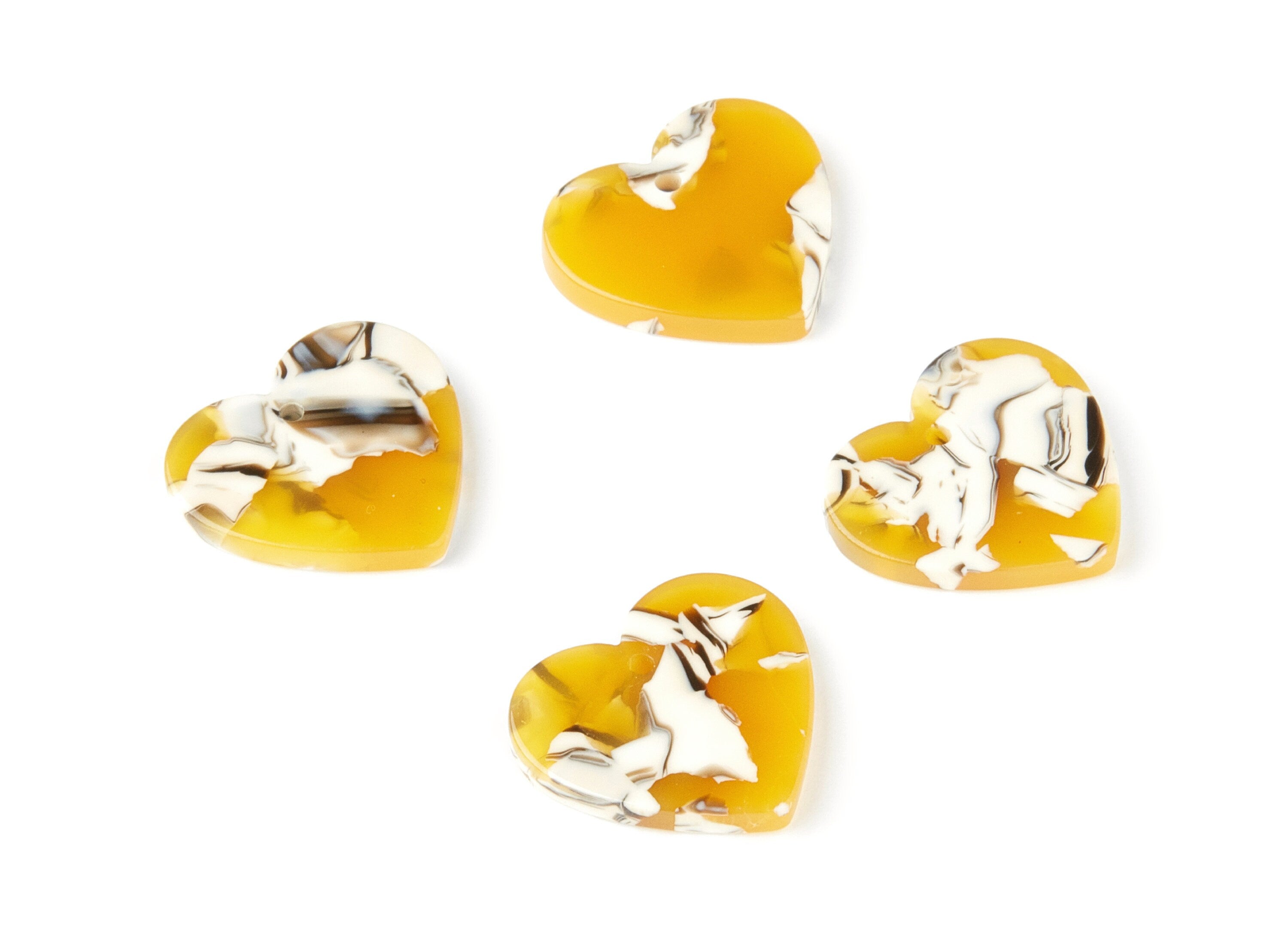 Acetate Heart Earring Charms - Acrylic Heart Pendant - Earring Findings - Jewelry Supplies - Color Code: A14 - 19.29x18.27x2.6mm - AC1277A - DOMEDBAZAAR