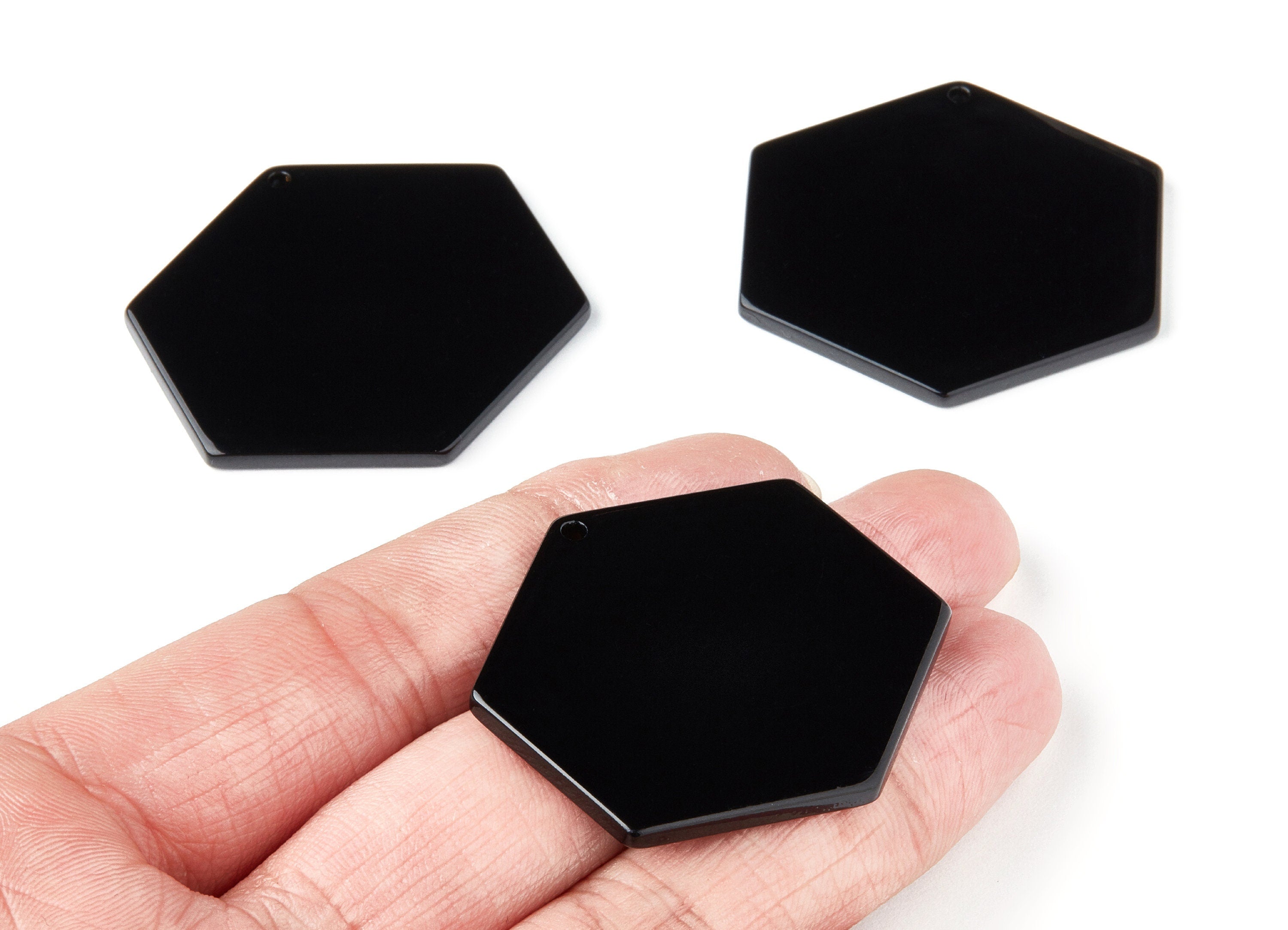 Acetate Hexagon Earring Charms - Hexagon Pendant - Earring Findings - Jewelry Supplies - Color Code: A66 - 39.95x39.46x2.86mm - AC1280A - DOMEDBAZAAR