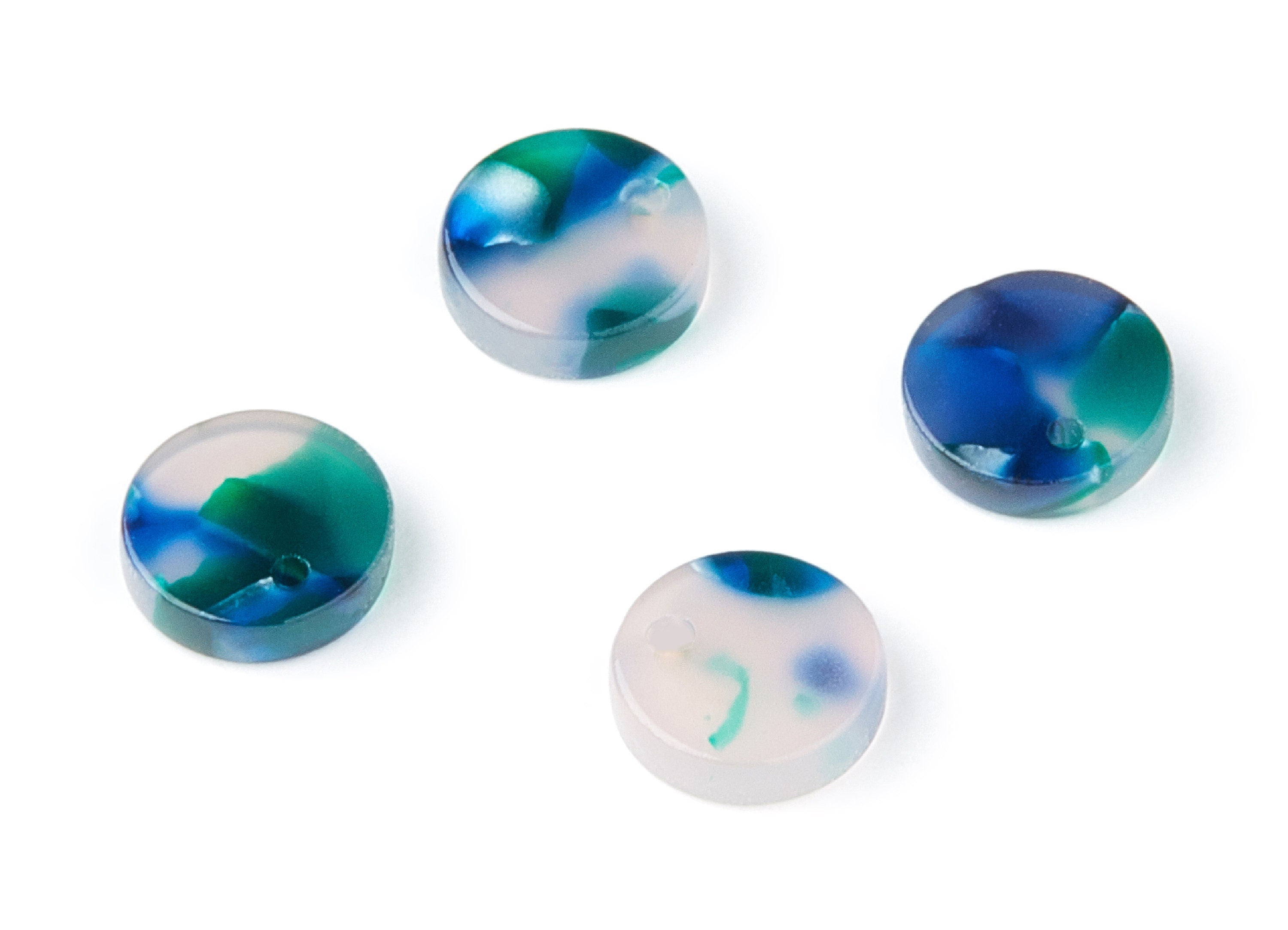 Acetate Coin Earring Charms - Acrylic Coin Pendant - Earring Findings - Jewelry Supplies - Color Code: A18 - 9x9x3mm - AC1151G - DOMEDBAZAAR