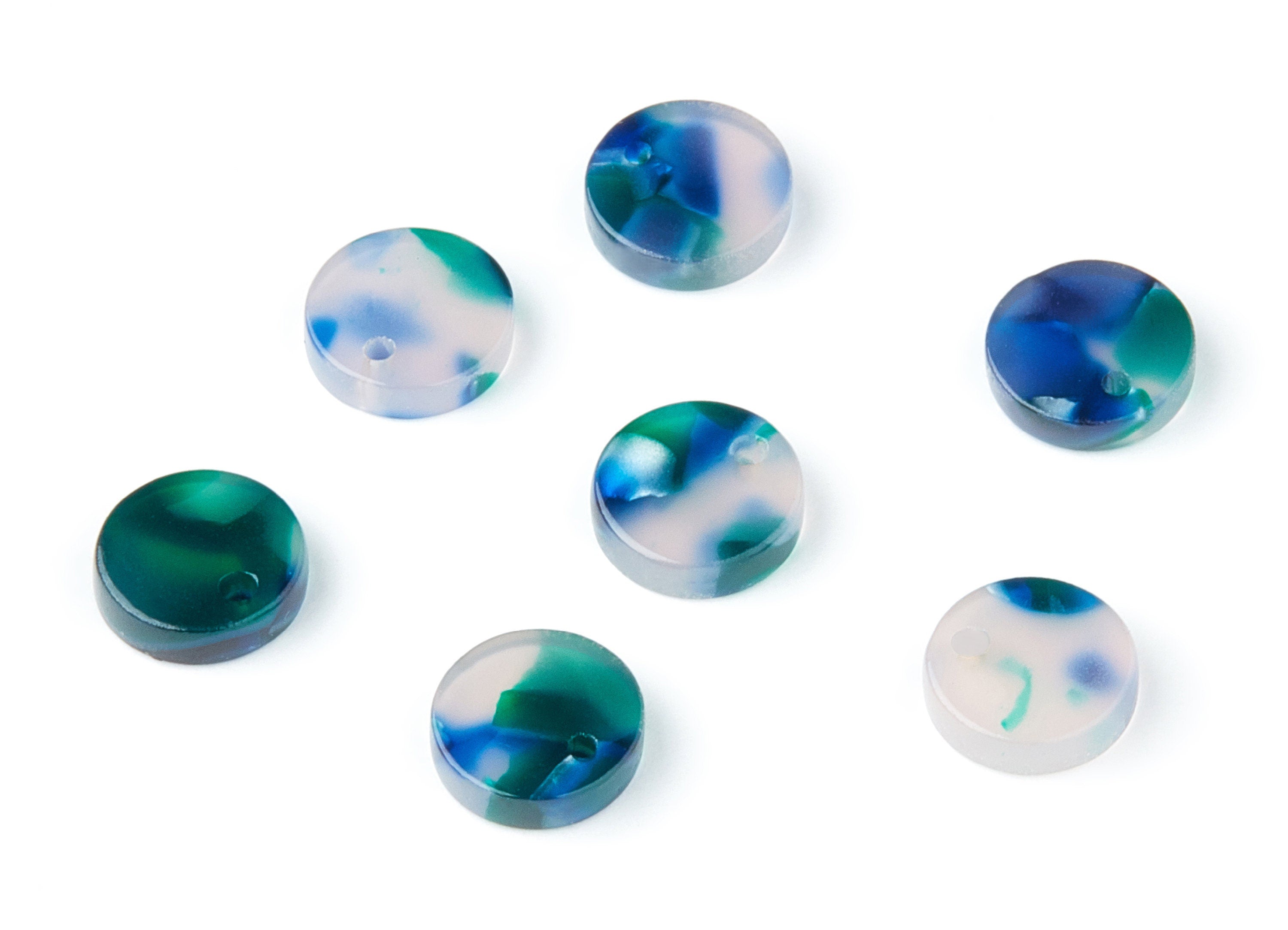 Acetate Coin Earring Charms - Acrylic Coin Pendant - Earring Findings - Jewelry Supplies - Color Code: A18 - 9x9x3mm - AC1151G - DOMEDBAZAAR