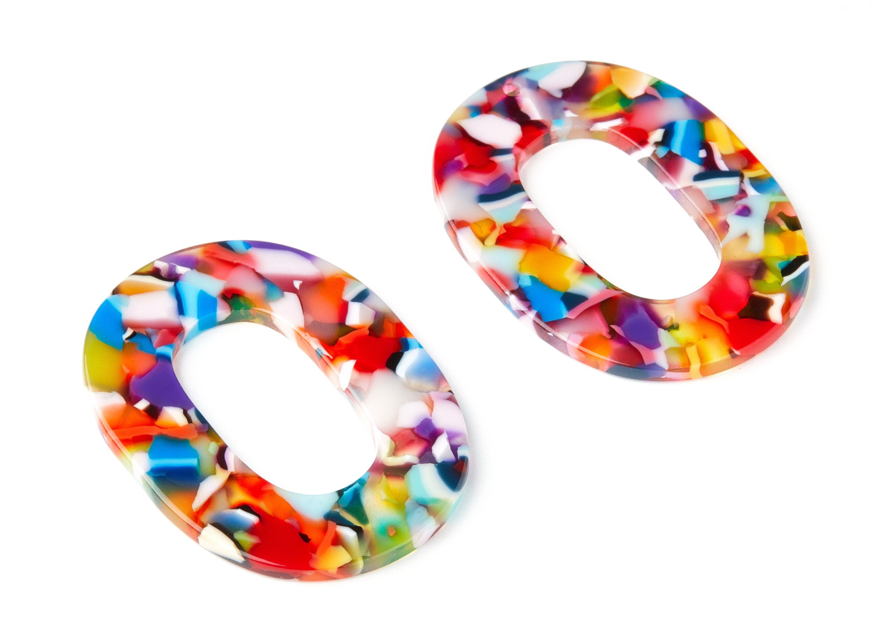Acetate Oval Charms - Oval Earrings and Pendant - Earring Findings - Jewelry Supplies - Color Code: A21 - 47x35x2.5mm - AC1065AP - DOMEDBAZAAR