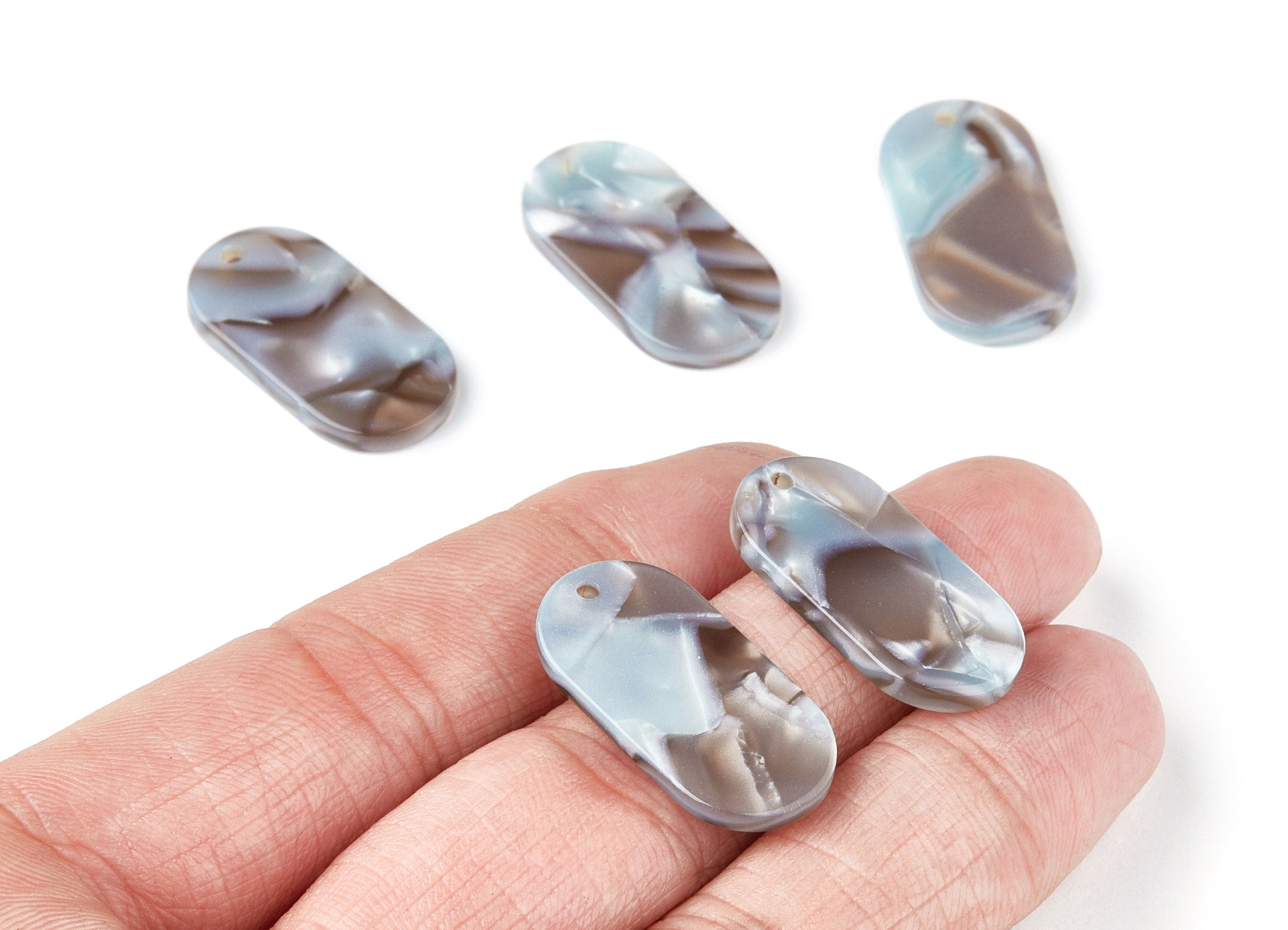 Acetate Oval Charms - Oval Earrings and Pendant - Earring Findings - Jewelry Supplys - Color Code: A22 - 26.65x13.9x2.63mm - AC1156S - DOMEDBAZAAR