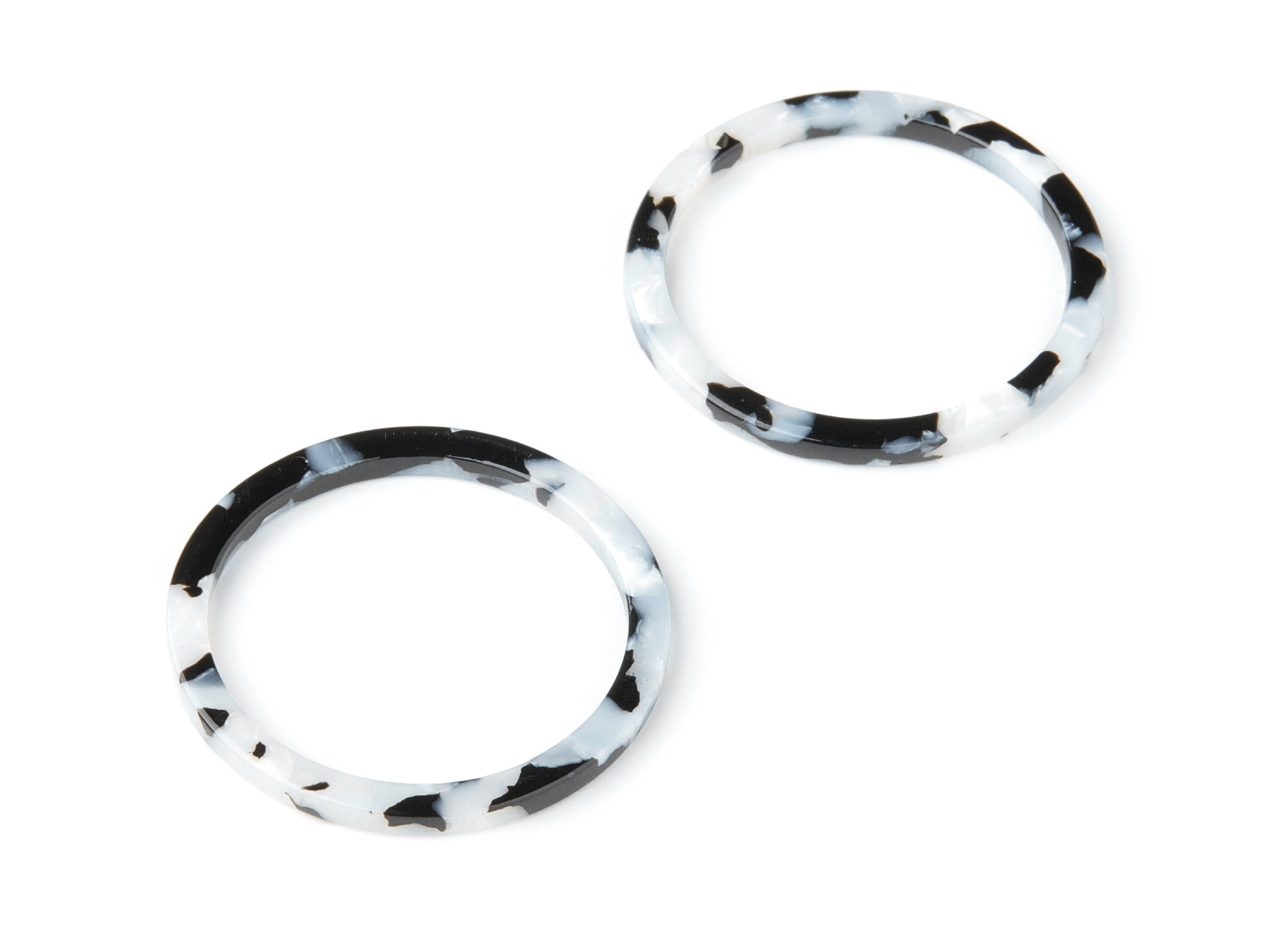 Acetate Hoop Earrings Charms - Circle Shaped Pendant - Earring Findings - Jewelry Supplies - Color Code: A15 - 36.5x36.5x2.6mm - AC1120H - DOMEDBAZAAR