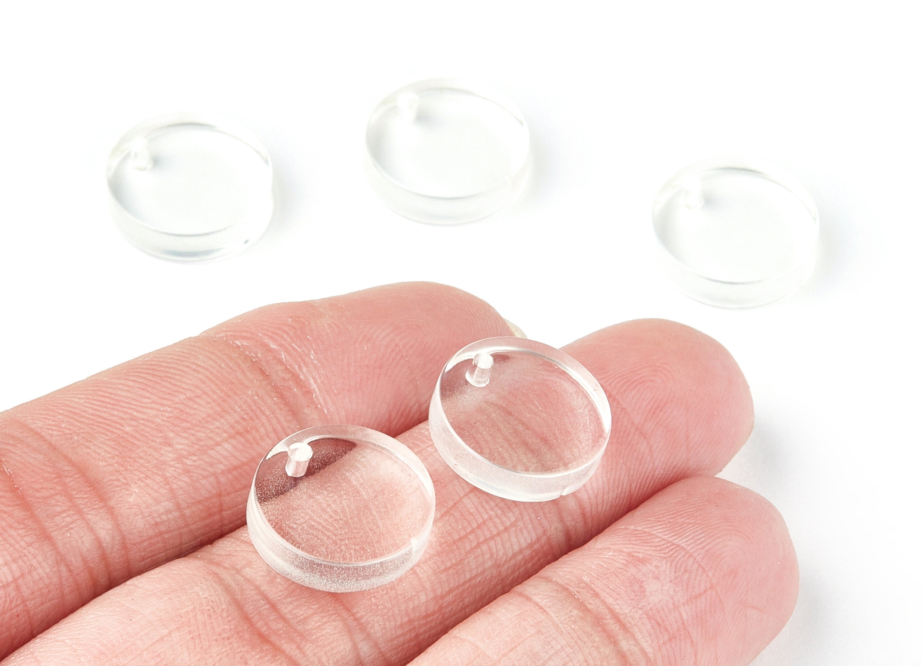 Acrylic Round Earring Charms - Circle Pendant - Earring Findings - Jewelry Supplies - Color Code: A63 - 14,7x14x4mm- AC1346B - DOMEDBAZAAR