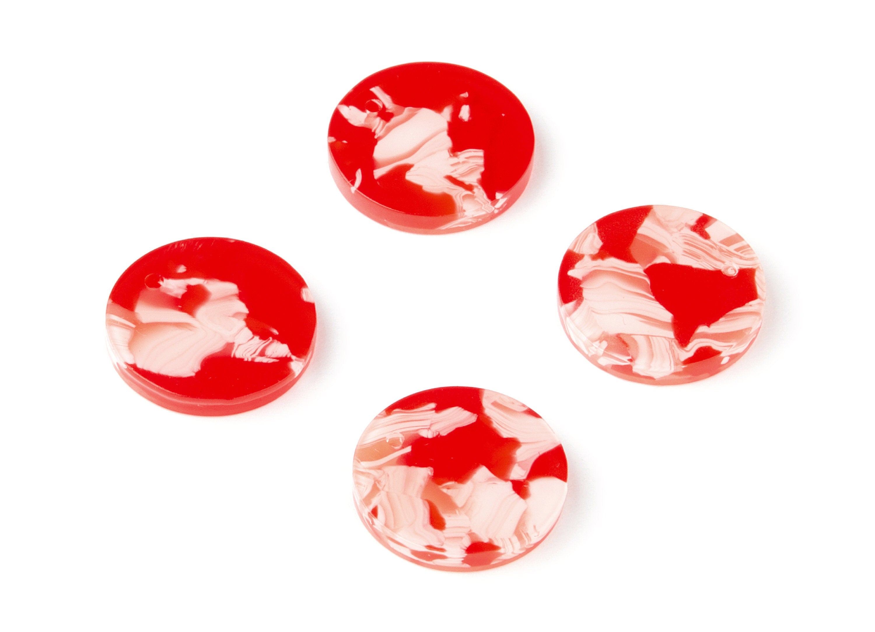 Acetate Round Charms - Coin Earring and Pendant - Earring Findings - Jewelry Supplys - 16,09x16,09x2,64mm - AC1107C - DOMEDBAZAAR