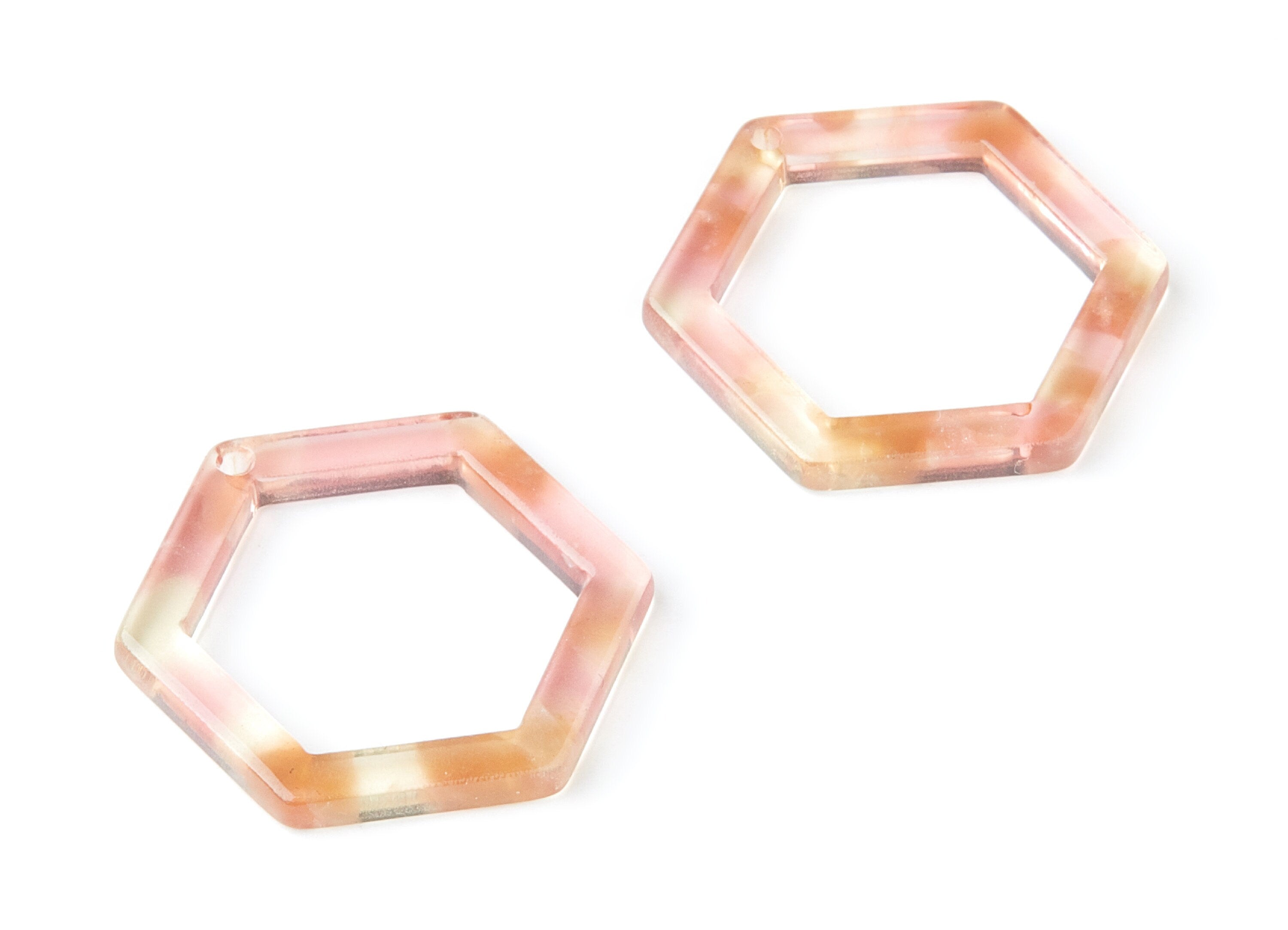 Acetate Hexagon Earring Charms - Acrylic Hexagon Pendant - Earring Findings - Jewelry Supplies - Color Code: A45 - 28.18x25x2.66mm - AC1123J - DOMEDBAZAAR