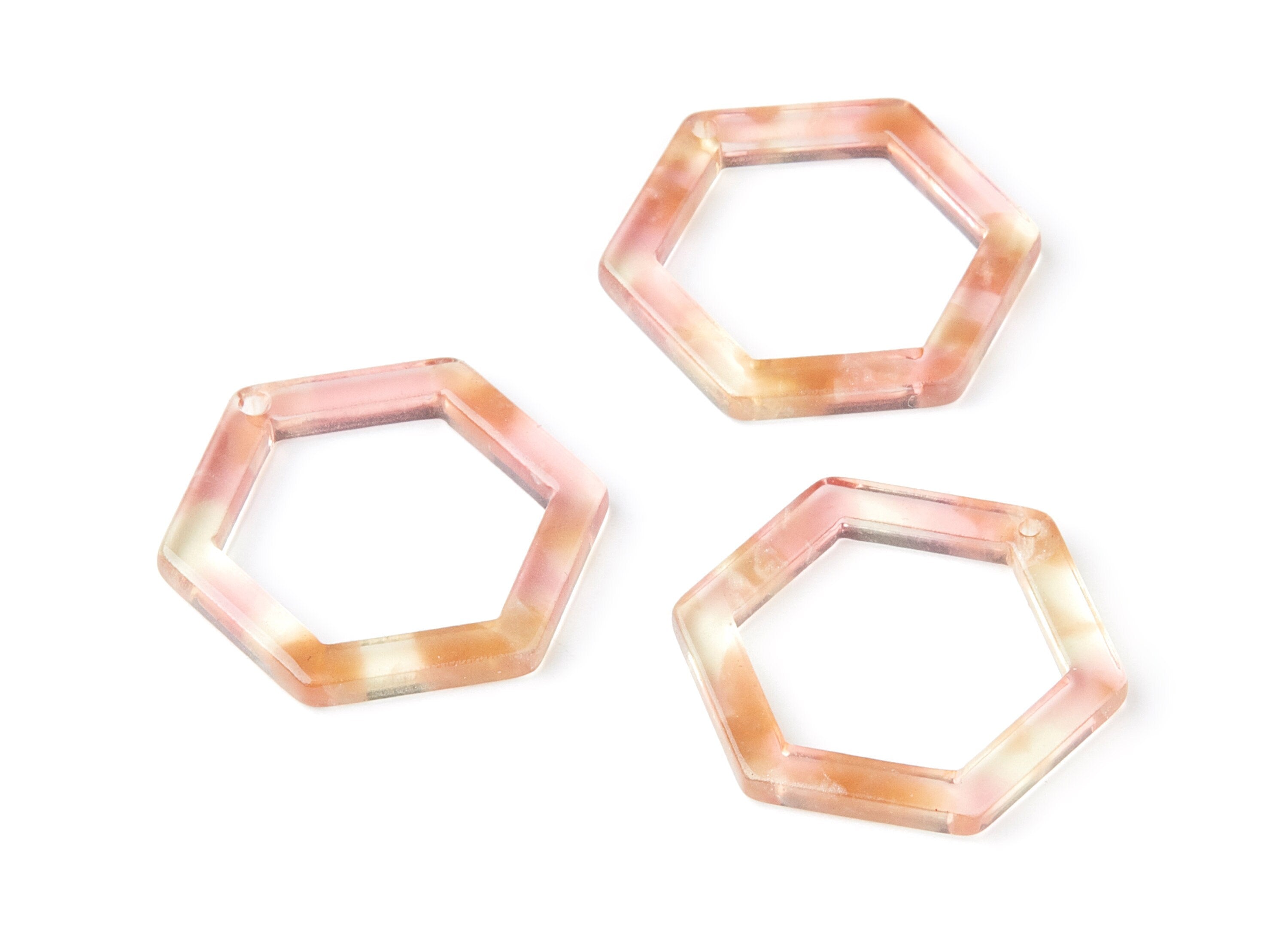 Acetate Hexagon Earring Charms - Acrylic Hexagon Pendant - Earring Findings - Jewelry Supplies - Color Code: A45 - 28.18x25x2.66mm - AC1123J - DOMEDBAZAAR