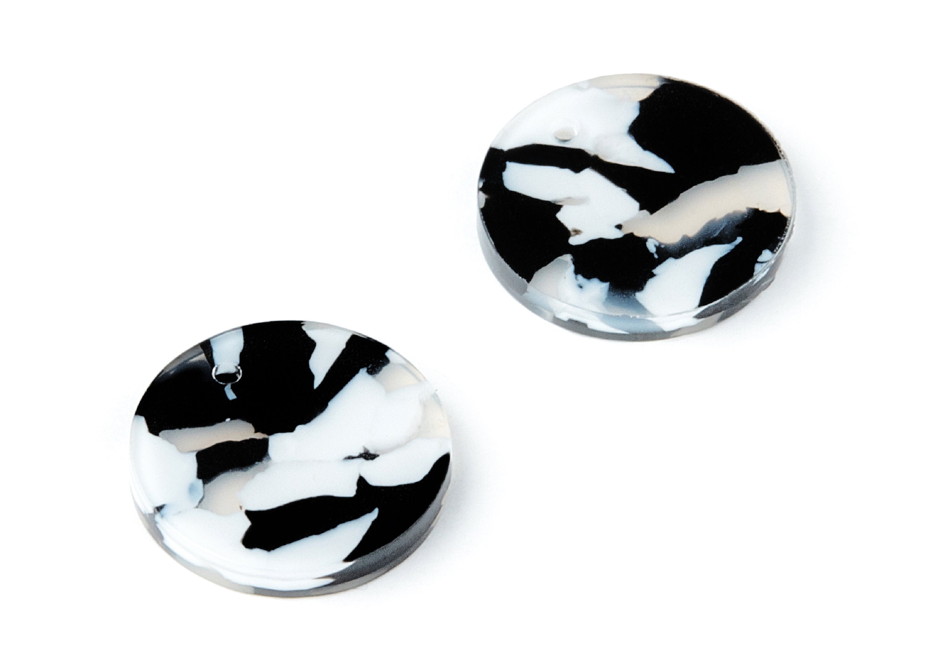 Acetate Round Charms - Coin Earring and Pendant - Earring Findings - Jewelry Supplys - 16,09x16,09x2,64mm - AC1107D - DOMEDBAZAAR