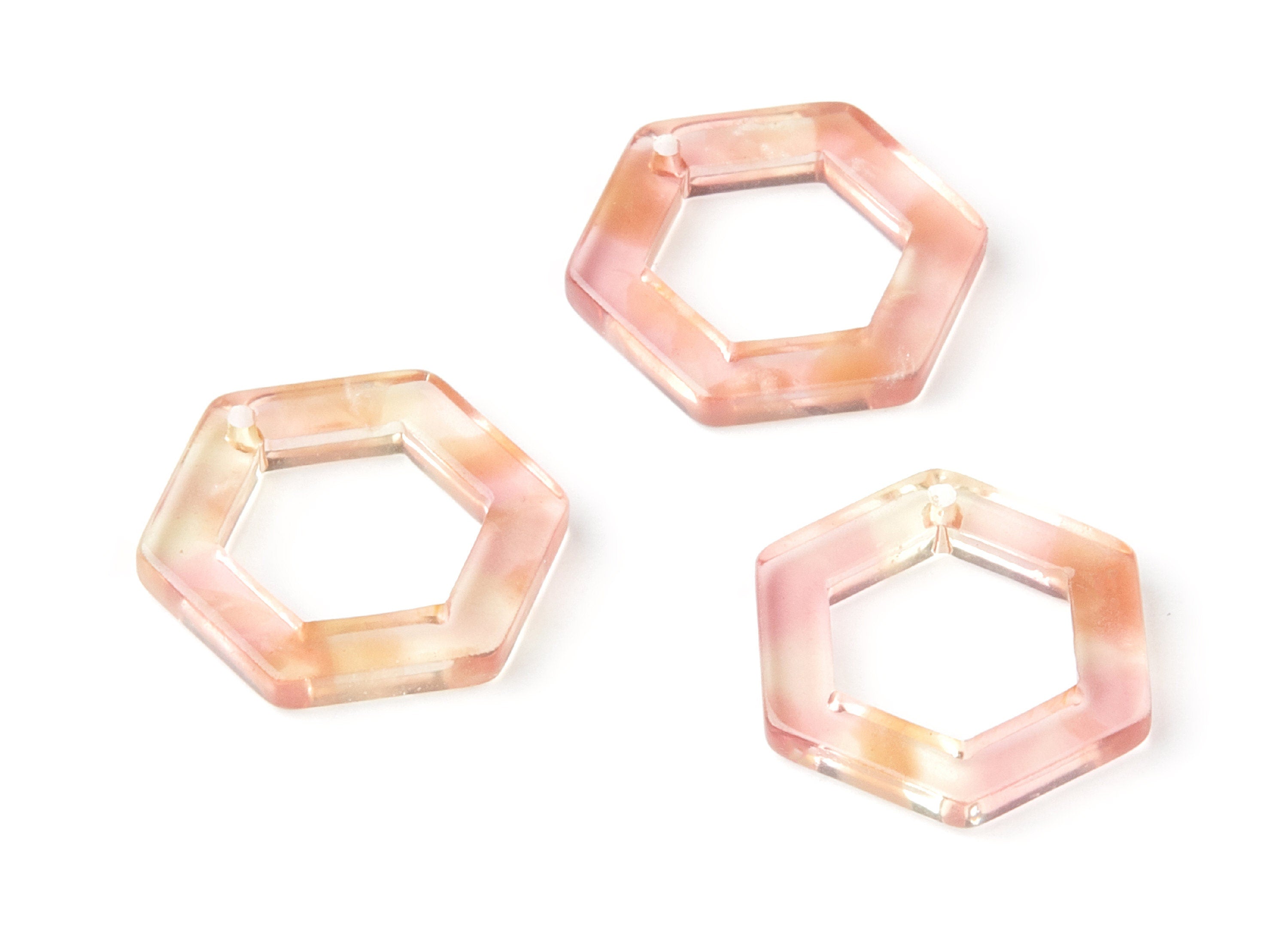 Acetate Hexagon Earring Charms - Hexagon Shaped Pendant - Earring Findings - Jewelry Supplies - Color Code: A45 - 20x18.1x2.6mm - AC1122J - DOMEDBAZAAR