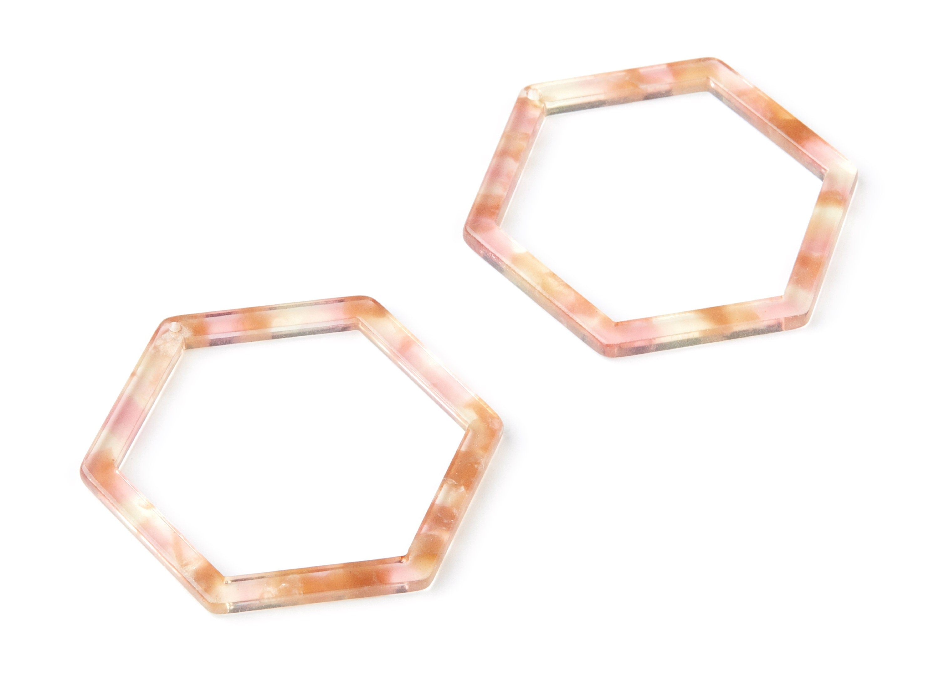 Acetate Hexagon Earring Charms - Hexagon Pendant - Earring Findings - Jewelry Supplies - Color Code: A45 - 44.75x39.42x2.68mm - AC1125J - DOMEDBAZAAR