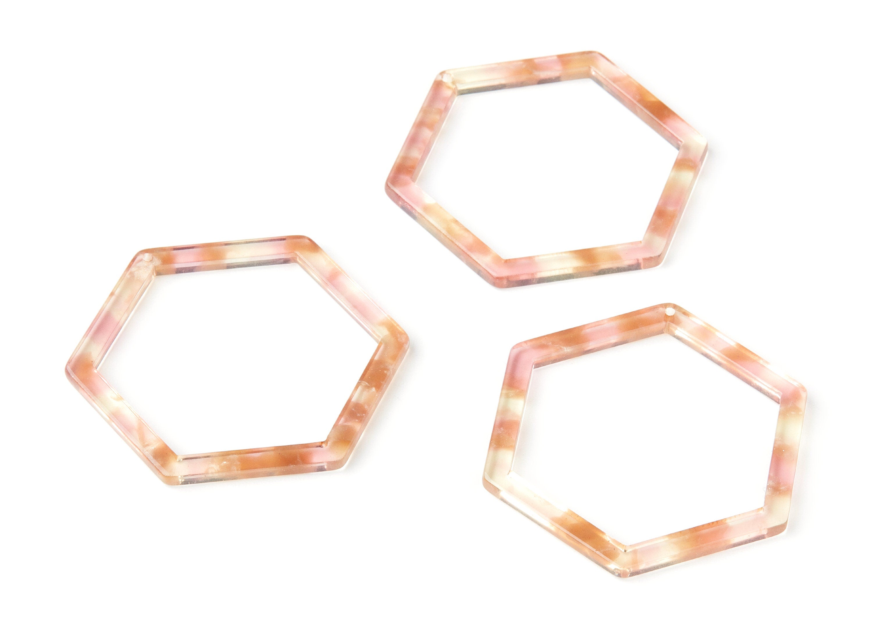 Acetate Hexagon Earring Charms - Hexagon Pendant - Earring Findings - Jewelry Supplies - Color Code: A45 - 44.75x39.42x2.68mm - AC1125J - DOMEDBAZAAR